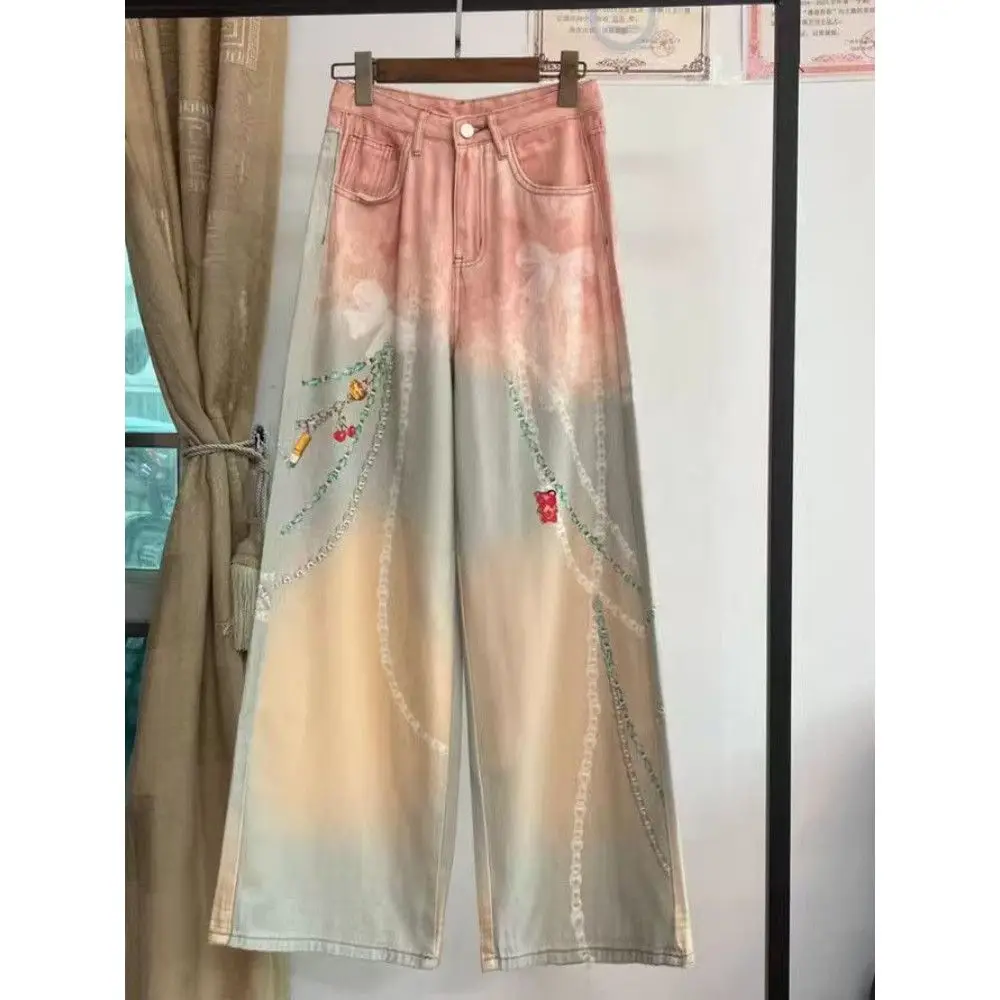 Sweet Casual 3D Printed Women's Jeans Loose Fit Straight Leg Long Pants Versatile High Waist Wide Leg Commute Style Autumn 2025
Sweet Casual 3D Printed Women's Jeans Loose Fit Straight Leg Long Pants Versatile High Waist Wide Leg Commute Style Autumn 2025