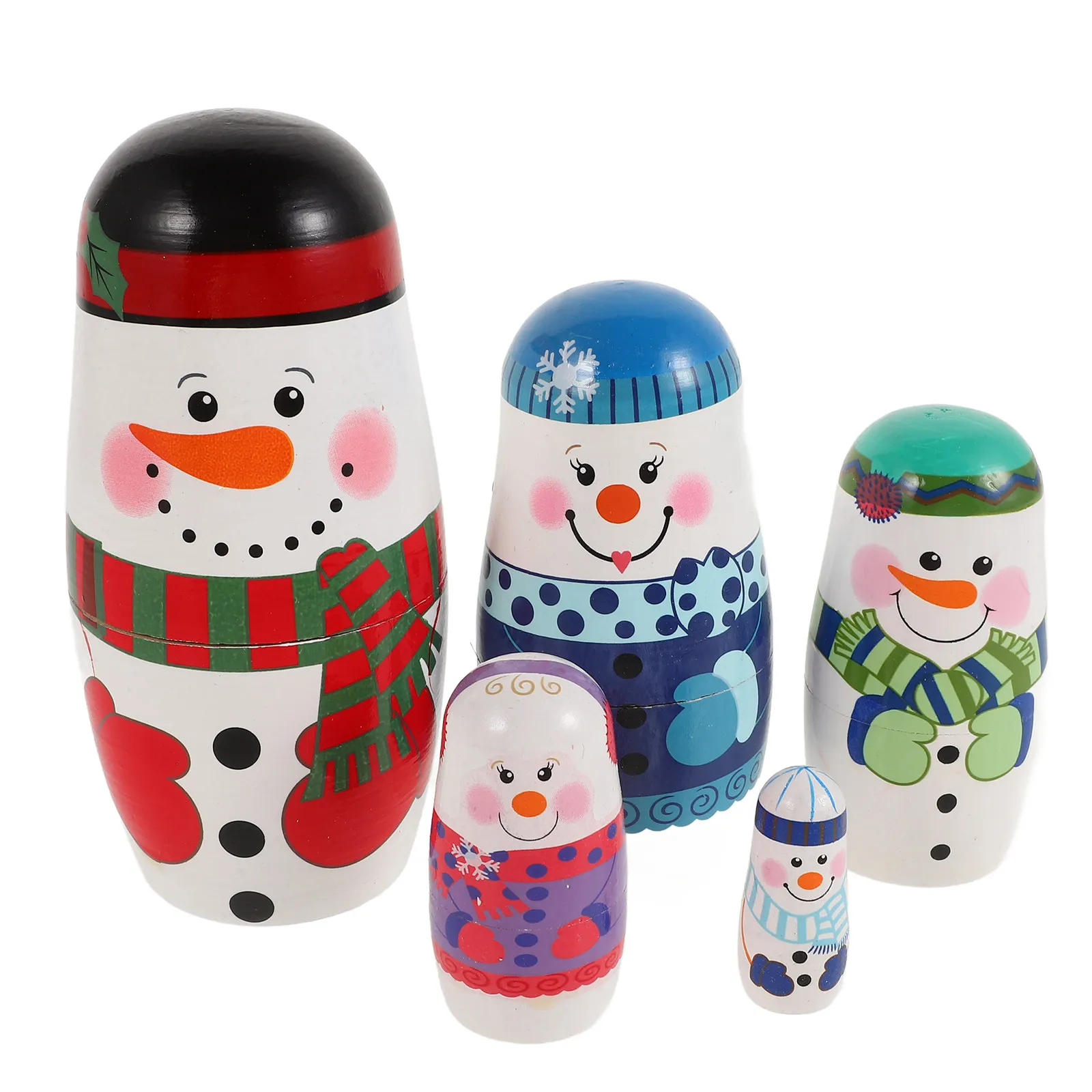 5 Layers Snowman Russian Nesting Set Wooden Hand Painted Winter Decoration Christmas Table Ornament for Kids Birthday Party Home
5 Layers Snowman Russian Nesting Set Wooden Hand Painted Winter Decoration Christmas Table Ornament for Kids Birthday Party Home