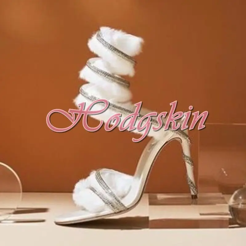 Pre Sale Fur Wrapped Straps Sandals Open Toe Solid Slip On Snake New Style Sandals Thin High Heels Summer Party Designer Shoes
Pre Sale Fur Wrapped Straps Sandals Open Toe Solid Slip On Snake New Style Sandals Thin High Heels Summer Party Designer Shoes
