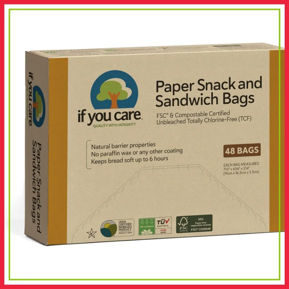 Unbleached Paper Sandwich Bags, 48 Count - Greaseproof, Compostable, Microwave Safe
Unbleached Paper Sandwich Bags, 48 Count - Greaseproof, Compostable, Microwave Safe