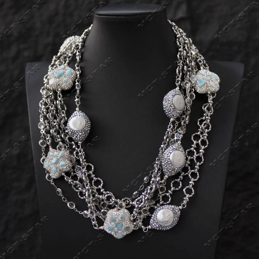 Z14605 7Strands 19" 25mm Aquamarine Plum Blossom White Coin Pearl All CZ Bead CZ Chain Necklace
Z14605 7Strands 19" 25mm Aquamarine Plum Blossom White Coin Pearl All CZ Bead CZ Chain Necklace