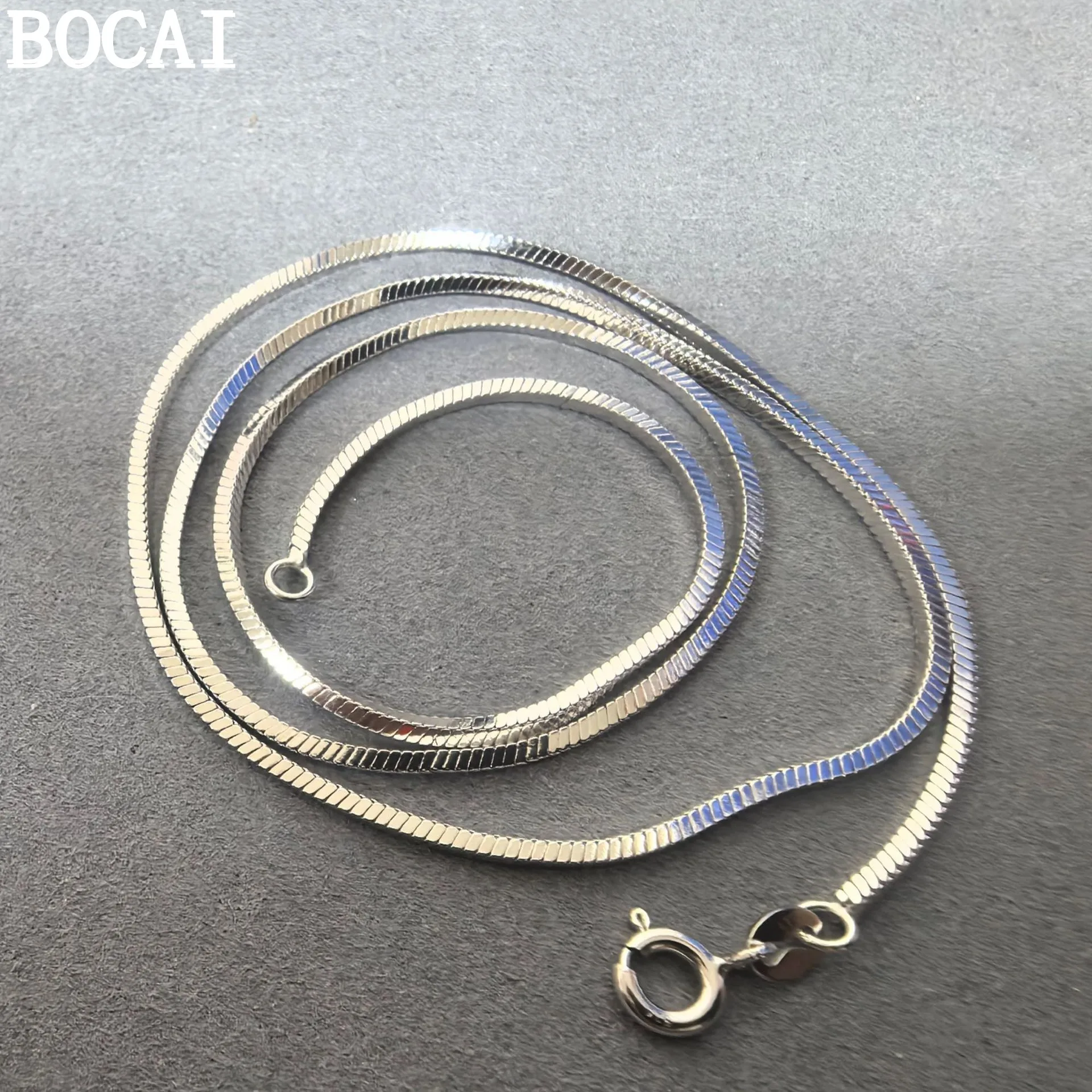 BOCAI New S925 Pure Silver Minimalist Hip-hop Square Snake Bone Necklace Selected Gifts For Men And Women
BOCAI New S925 Pure Silver Minimalist Hip-hop Square Snake Bone Necklace Selected Gifts For Men And Women