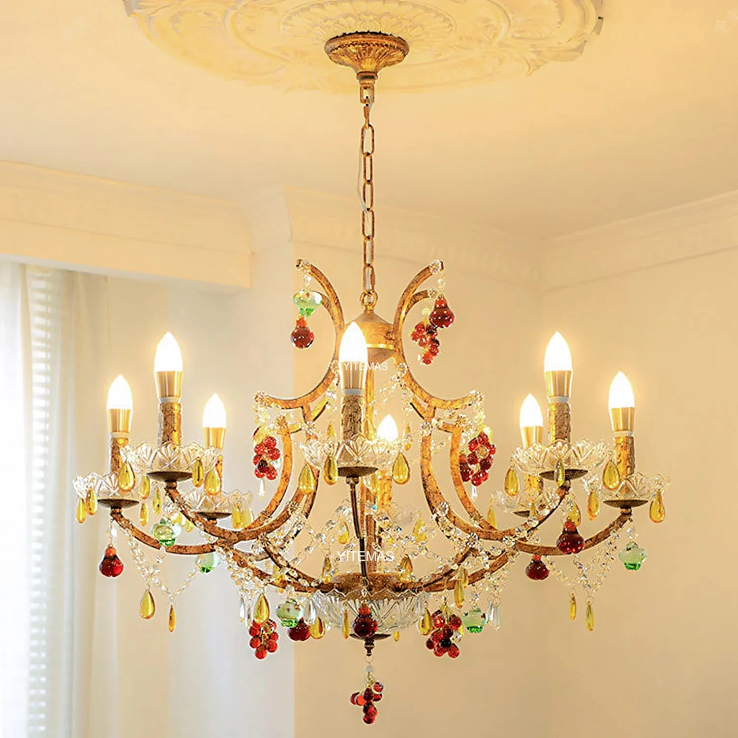 Colorful Crystal Chandelier 8 Lights For Bedroom Living Room Luxury French Hanging Crystal Pendant Lighting Dining Room Lamp
Colorful Crystal Chandelier 8 Lights For Bedroom Living Room Luxury French Hanging Crystal Pendant Lighting Dining Room Lamp