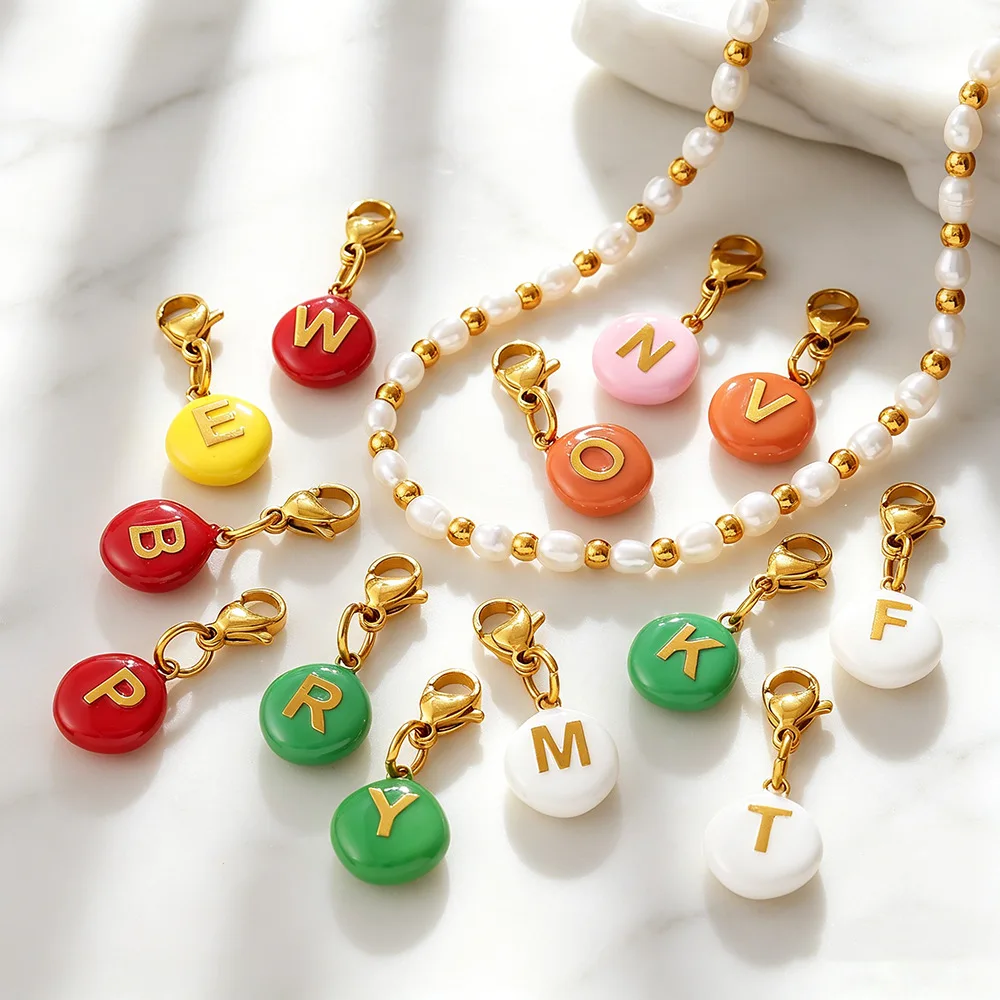 Cute Candy Color Letter Necklace Charm Stainless Steel Bracelet Keychain for Couples Lovers Personalized Name Anniversary Gift
Cute Candy Color Letter Necklace Charm Stainless Steel Bracelet Keychain for Couples Lovers Personalized Name Anniversary Gift