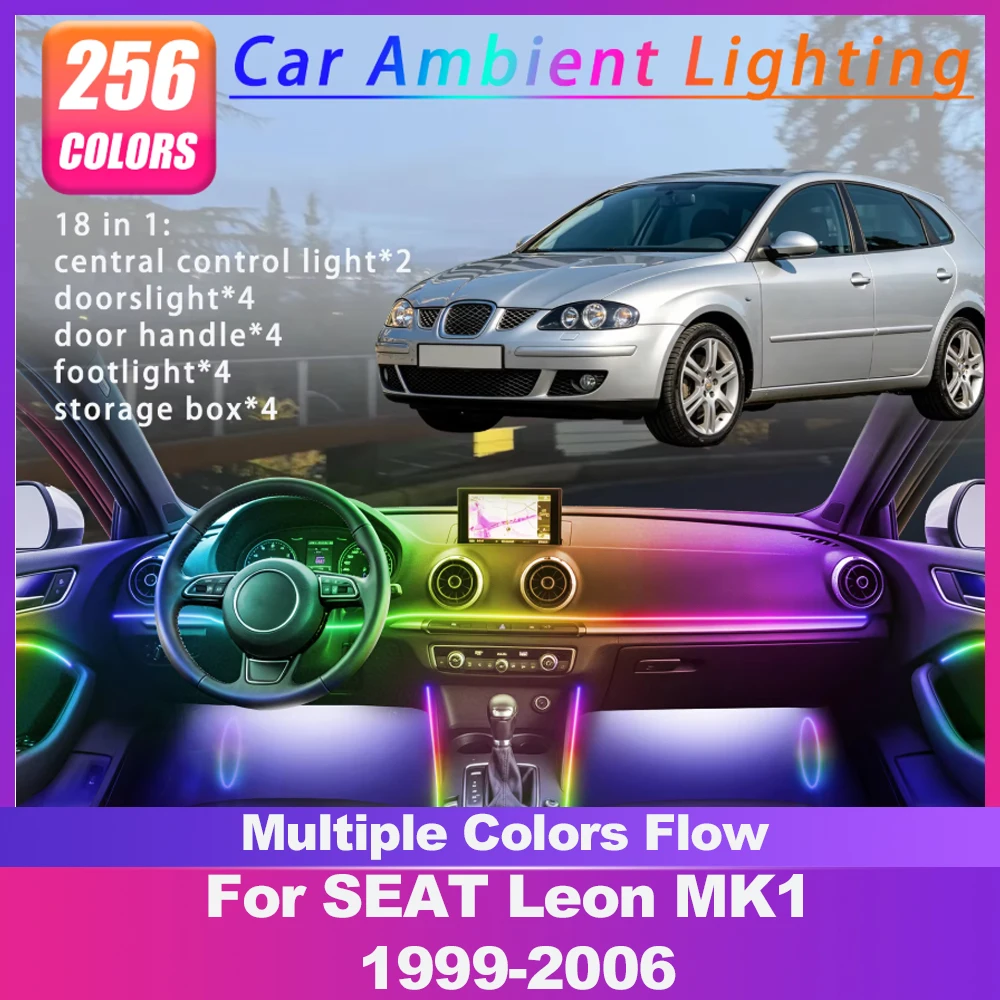 For SEAT Leon MK1 1999 2000 2001 2002 2003 2004 2005 2006 Car Interior Atmosphere Upgrade Symphony Ambient Light kit Dream Color
For SEAT Leon MK1 1999 2000 2001 2002 2003 2004 2005 2006 Car Interior Atmosphere Upgrade Symphony Ambient Light kit Dream Color