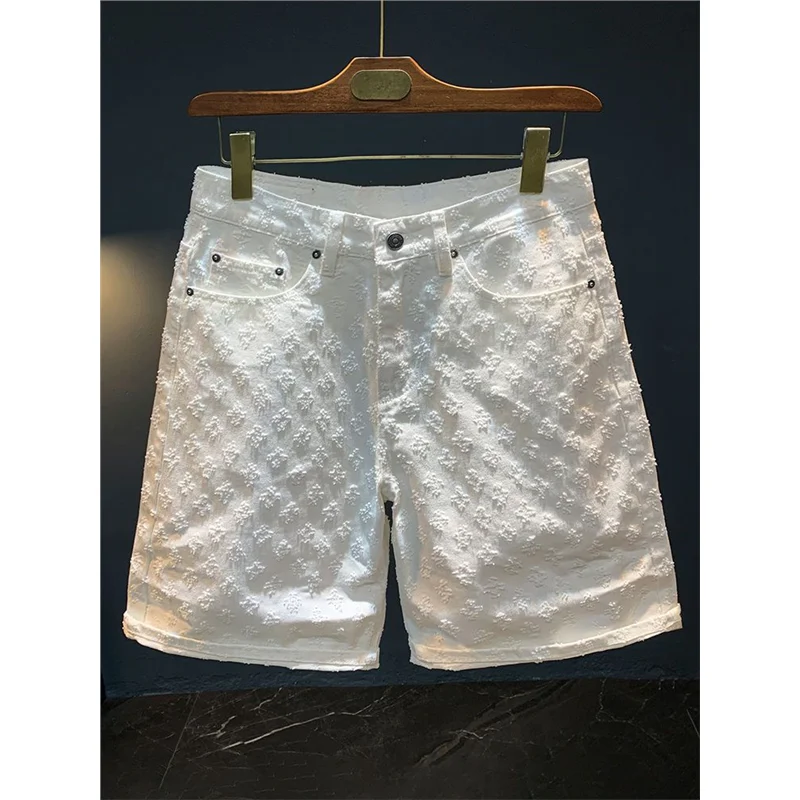 Loose Fit Men's Shorts Summer Trendy Floral White Denim Five-Quarter Thin Versatile Mid-Waist Jeans Casual Comfortable Shorts
Loose Fit Men's Shorts Summer Trendy Floral White Denim Five-Quarter Thin Versatile Mid-Waist Jeans Casual Comfortable Shorts