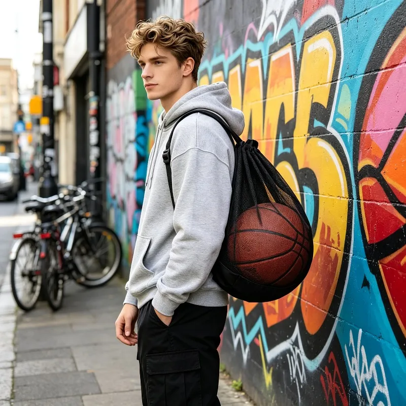 Anti-Tear Mesh Size 7 Basketball Bag Single Ball Bag Basketball Soccer Volleyball Crossbody Carrier with Adjustable Strap Zipper
Anti-Tear Mesh Size 7 Basketball Bag Single Ball Bag Basketball Soccer Volleyball Crossbody Carrier with Adjustable Strap Zipper