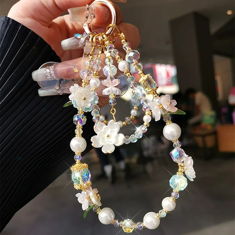 Crystal Pearl Flower Mobile Phone Lanyard, Ins Beaded Anti-lost Camera Bag Pendant
Crystal Pearl Flower Mobile Phone Lanyard, Ins Beaded Anti-lost Camera Bag Pendant