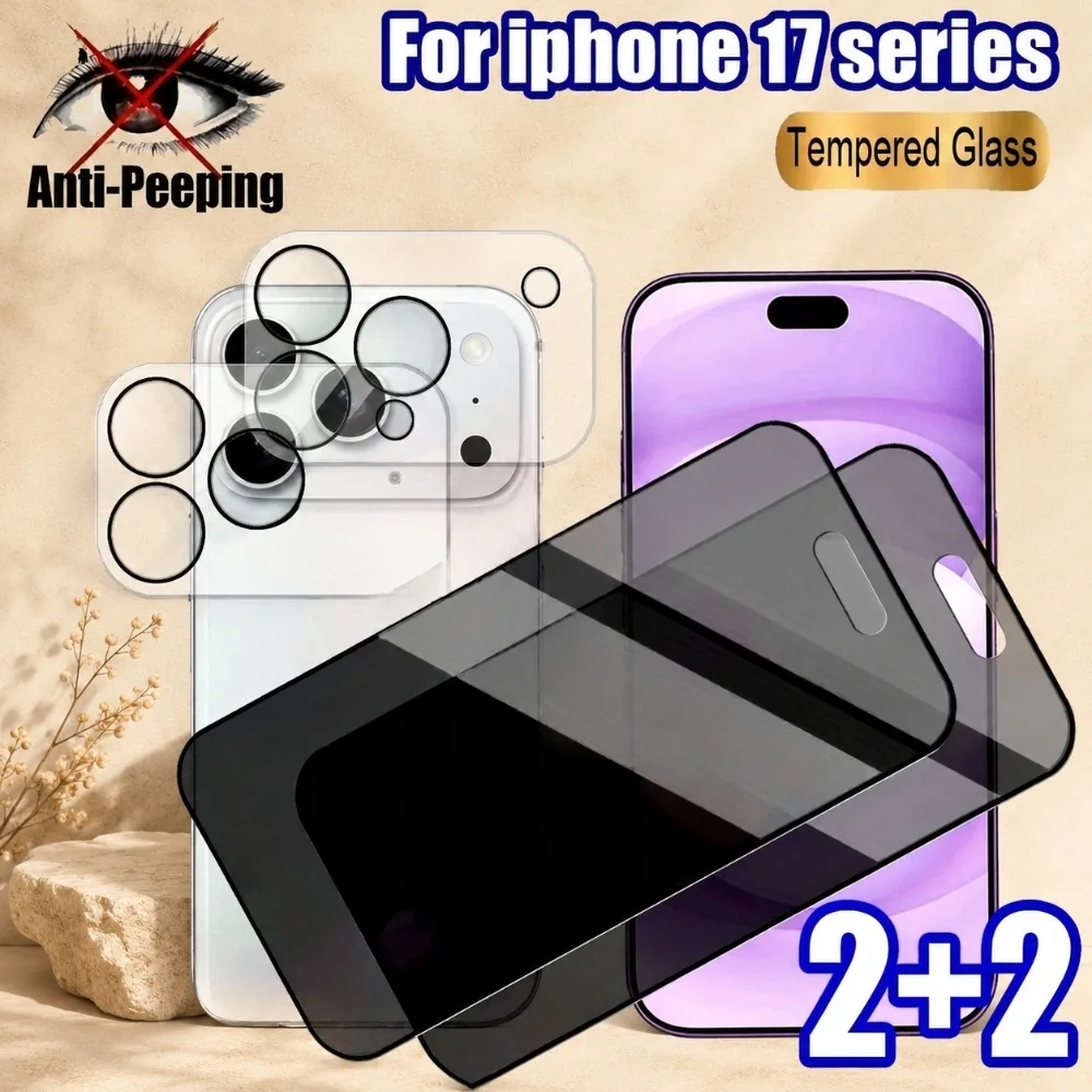 4-in-1 Anti Spy Full Screen Protector For iPhone 17 16 15 14 Pro Max 16e Air Camera Lens Film for iPhone 13 12 11 Pro 15 14 Plus
4-in-1 Anti Spy Full Screen Protector For iPhone 17 16 15 14 Pro Max 16e Air Camera Lens Film for iPhone 13 12 11 Pro 15 14 Plus