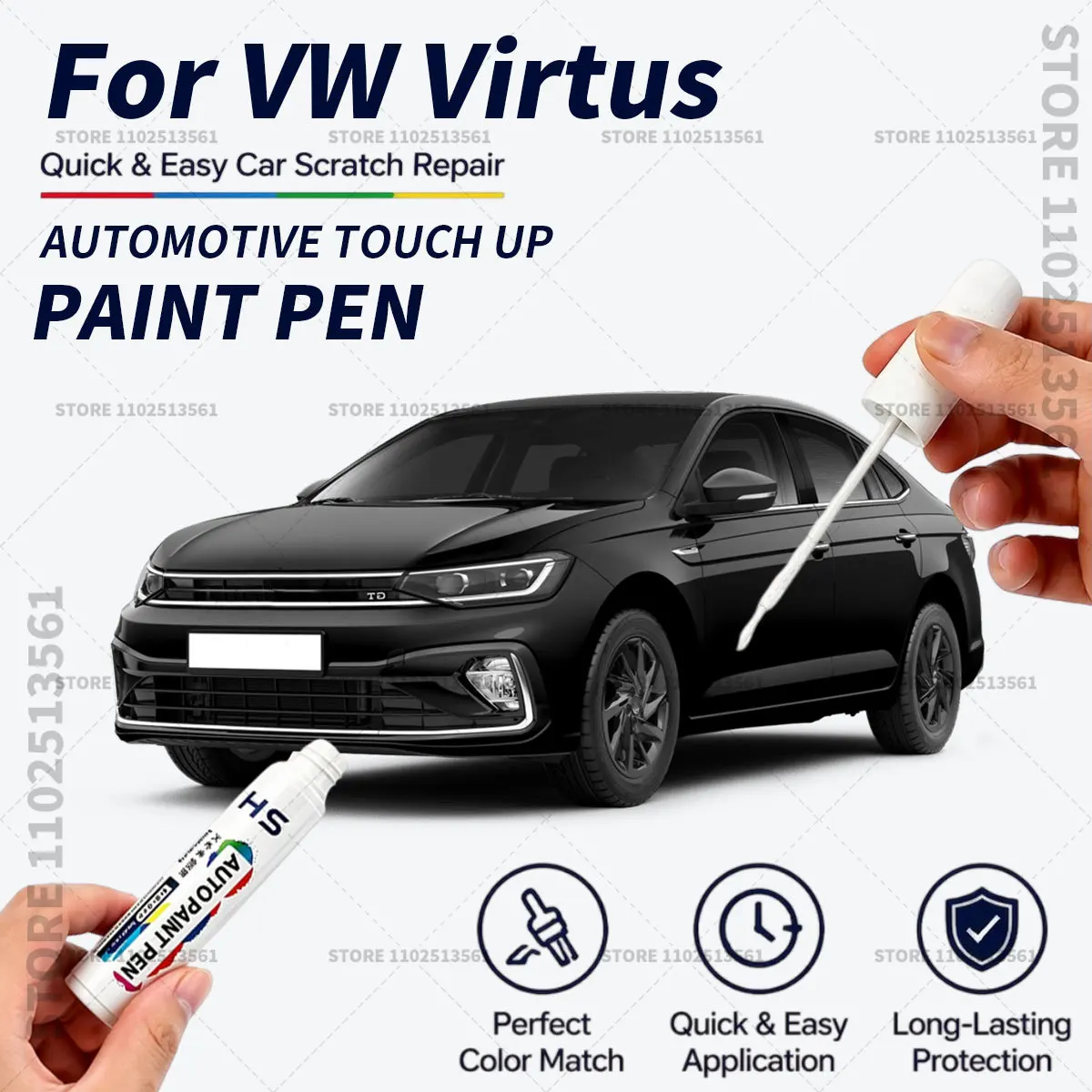 For VW Virtus White Black Blue Quick Dry Car Touch Up Paint Pen Auto Scratch Repair Brush for Paint Chips Scratches and Scuffs
For VW Virtus White Black Blue Quick Dry Car Touch Up Paint Pen Auto Scratch Repair Brush for Paint Chips Scratches and Scuffs