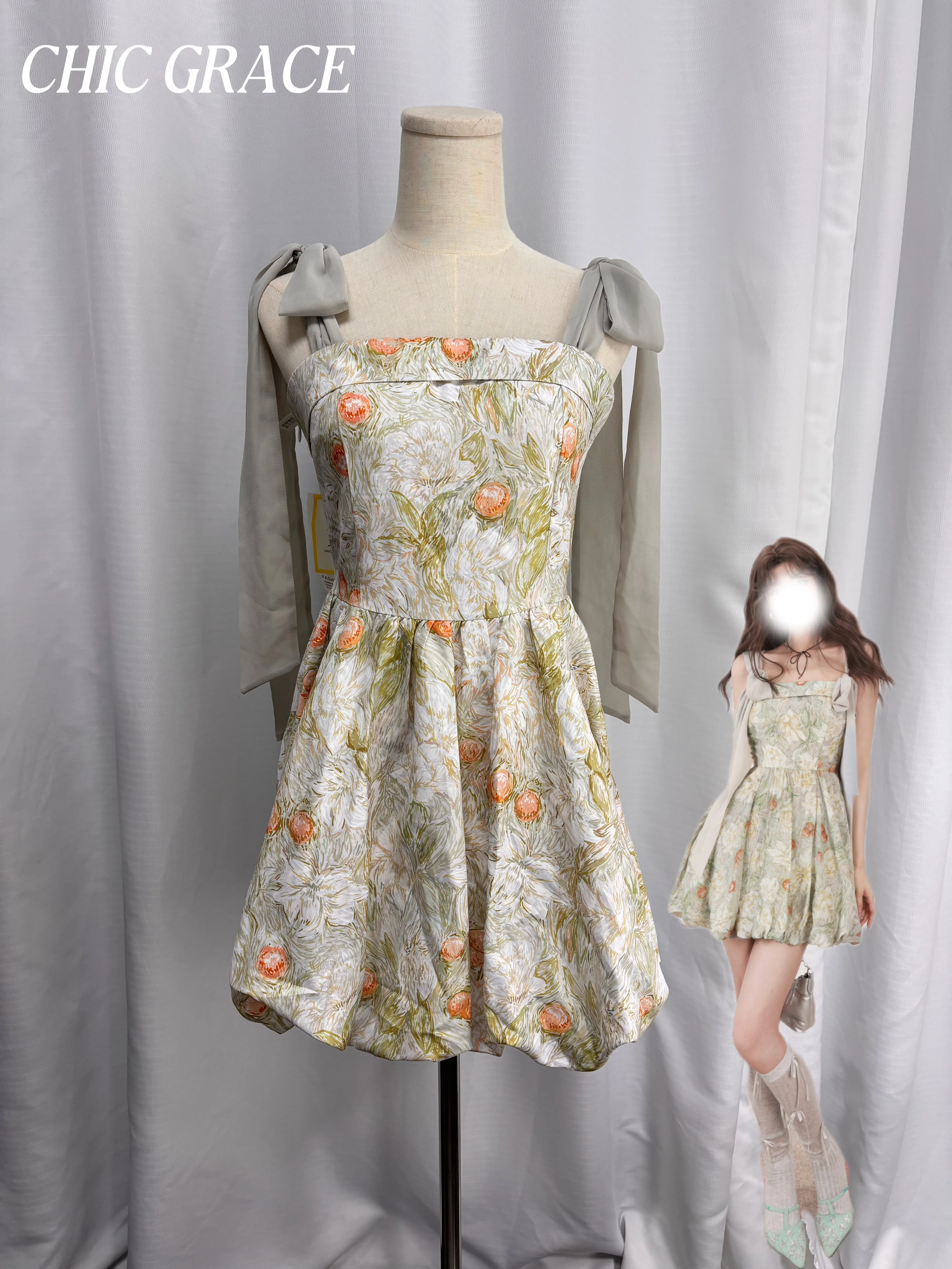 French Floral Print Off Shoulder Bow Spaghetti Strap Mini Dress Women High Waist Puffy Bubble Hem Short Dress Summer Y2K Elegant
French Floral Print Off Shoulder Bow Spaghetti Strap Mini Dress Women High Waist Puffy Bubble Hem Short Dress Summer Y2K Elegant