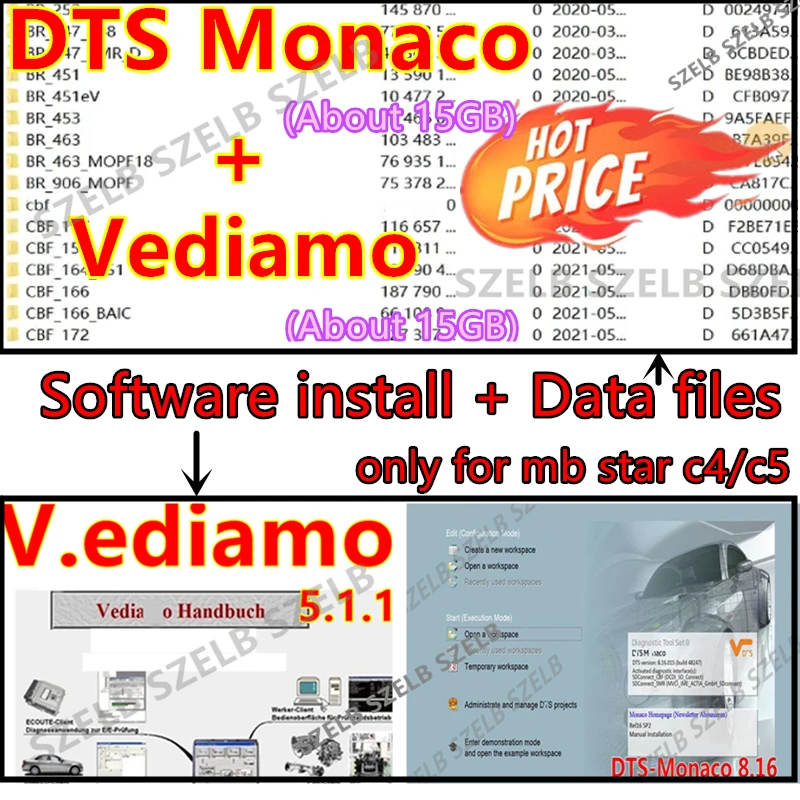 Diagnostic software Vediamo 5.01 DTS Monaco 8.16 software install service+ Data files only work for mb star c4/c5, Fast service
Diagnostic software Vediamo 5.01 DTS Monaco 8.16 software install service+ Data files only work for mb star c4/c5, Fast service