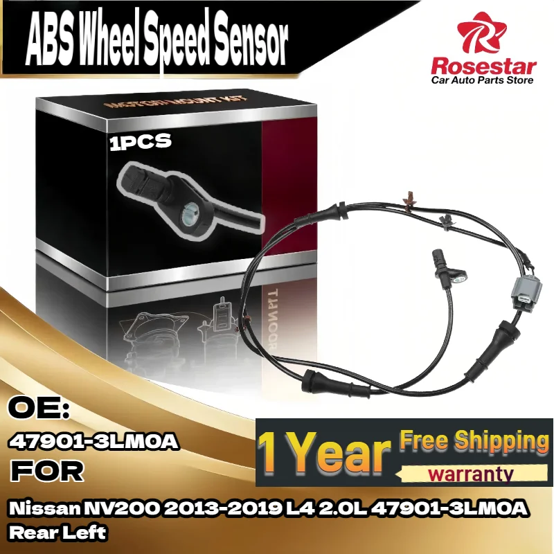 Auto ABS Wheel Speed Sensor 47901-3LM0A for Nissan NV200 2013-2019 L4 2.0L Rear Left 
Auto ABS Wheel Speed Sensor 47901-3LM0A for Nissan NV200 2013-2019 L4 2.0L Rear Left