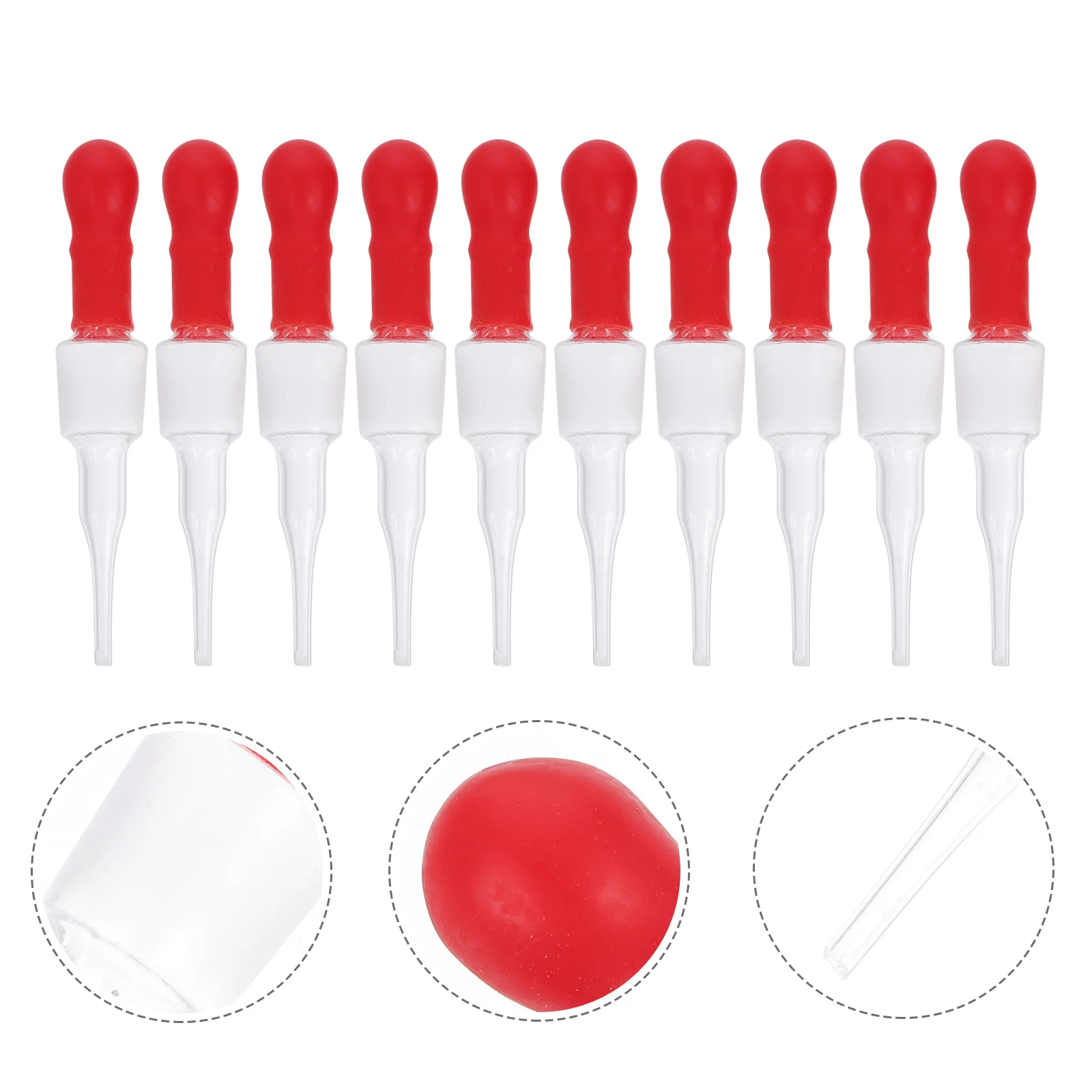 10Pcs Glass Pipette Dropper Set Liquid Transfer Container Red Rubber Caps Laboratory Droppers for Experiments Essential Oil Use
10Pcs Glass Pipette Dropper Set Liquid Transfer Container Red Rubber Caps Laboratory Droppers for Experiments Essential Oil Use