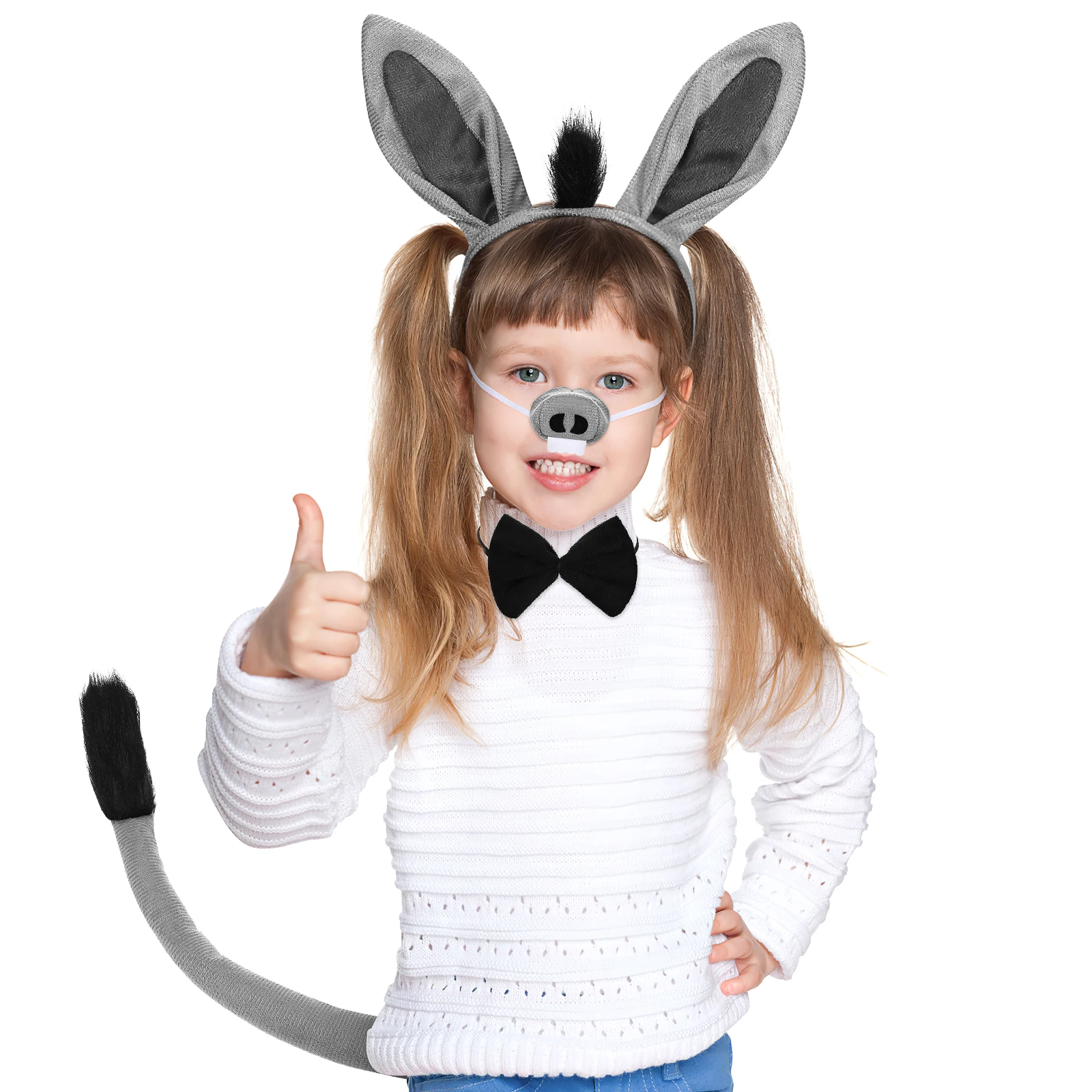 Donkey Costume Set Headband Bowtie Nose Tail Cloth Material Kids Adults Party Halloween School Plays Accessories
Donkey Costume Set Headband Bowtie Nose Tail Cloth Material Kids Adults Party Halloween School Plays Accessories