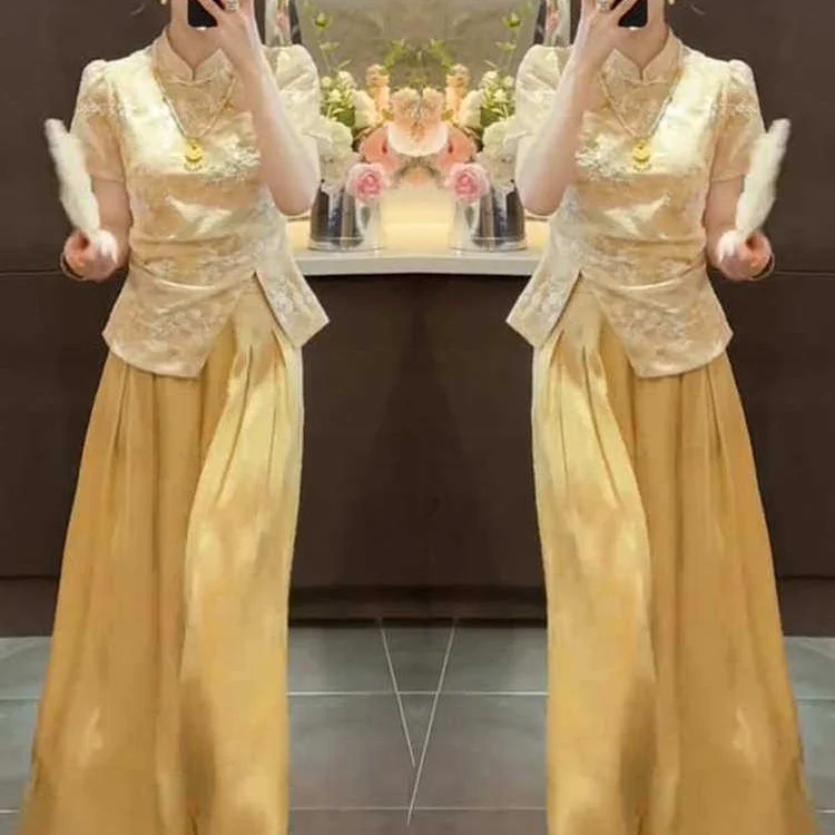 2026 Summer New Fashion Women's Chinese Style National Trend Set New Chinese Style Button up Floral Top Wide Leg Pants Two Pi...
2026 Summer New Fashion Women's Chinese Style National Trend Set New Chinese Style Button up Floral Top Wide Leg Pants Two Pi...