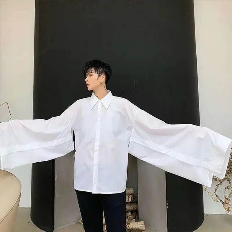 Black Japan Men Male Shirt Long Style Gothic Wide White Sleeve Stage Fashion Show Clothing
Black Japan Men Male Shirt Long Style Gothic Wide White Sleeve Stage Fashion Show Clothing