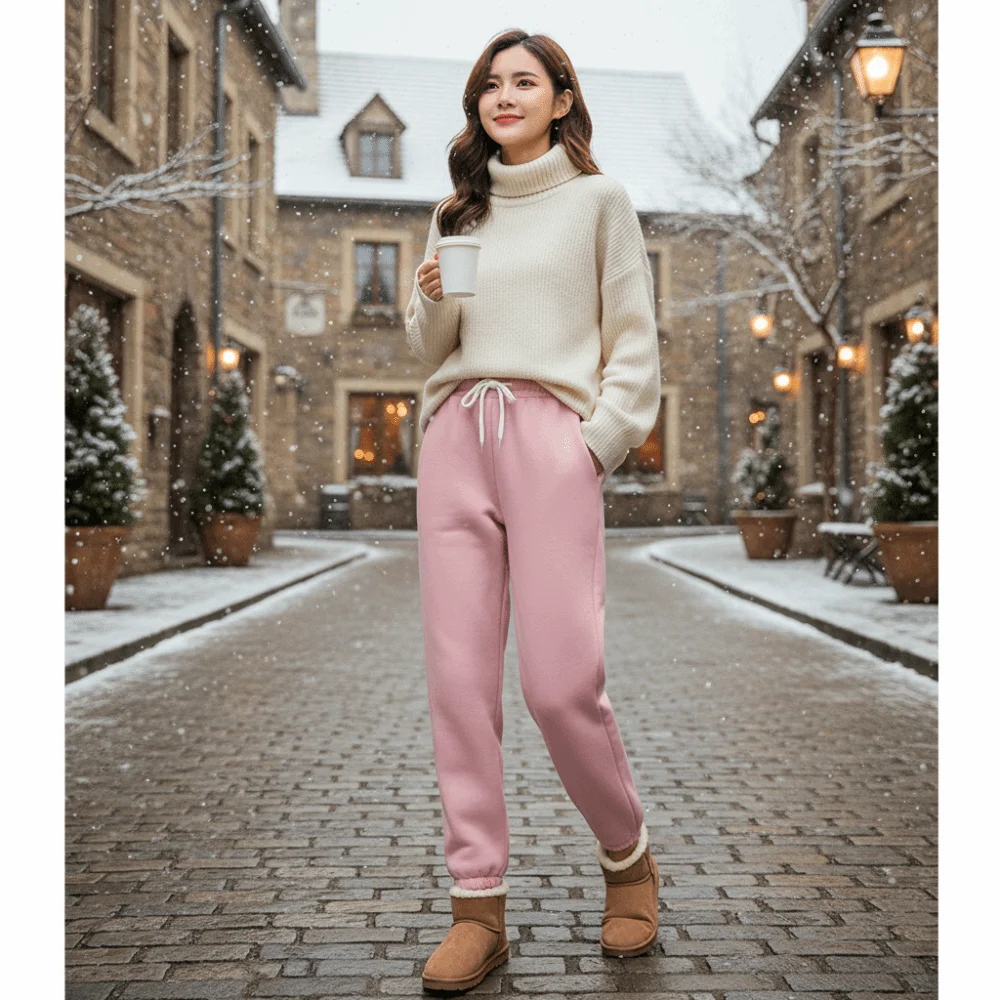 High Waist Fleece Lined Joggers Adjustable Drawstring Fleece Lined Plush Pants Stretchy Solid Color Thermal Pants Winter Wear
High Waist Fleece Lined Joggers Adjustable Drawstring Fleece Lined Plush Pants Stretchy Solid Color Thermal Pants Winter Wear