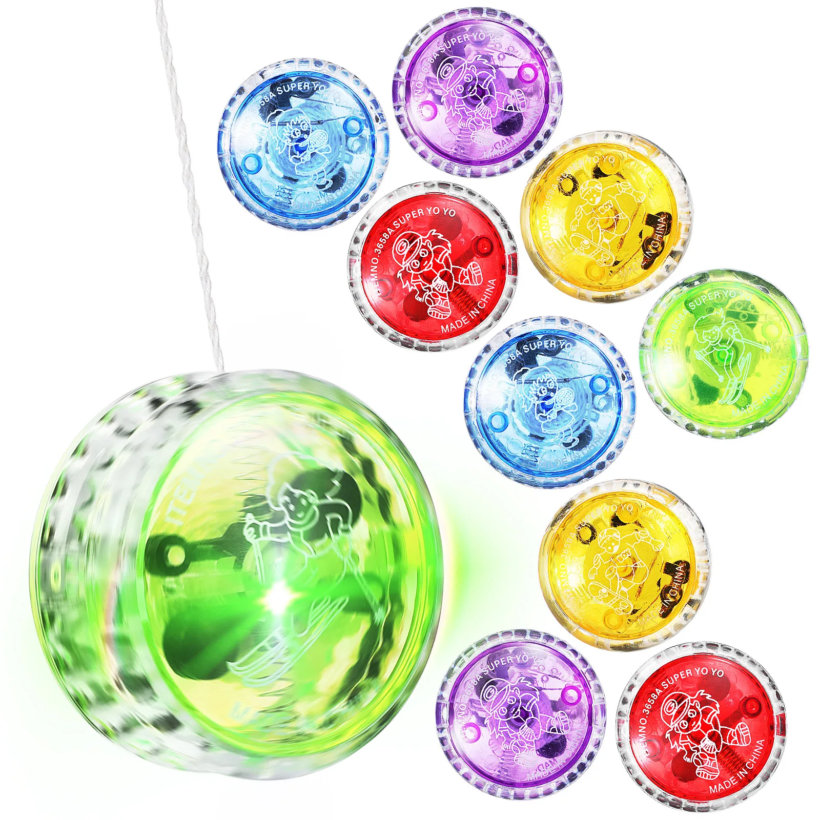 10pcs YoYo Balls for Kids Party Favors Light Up Toys Juggling Carnival Prizes Bulk Colorful 90s Toys Fun Creative Gifts
10pcs YoYo Balls for Kids Party Favors Light Up Toys Juggling Carnival Prizes Bulk Colorful 90s Toys Fun Creative Gifts