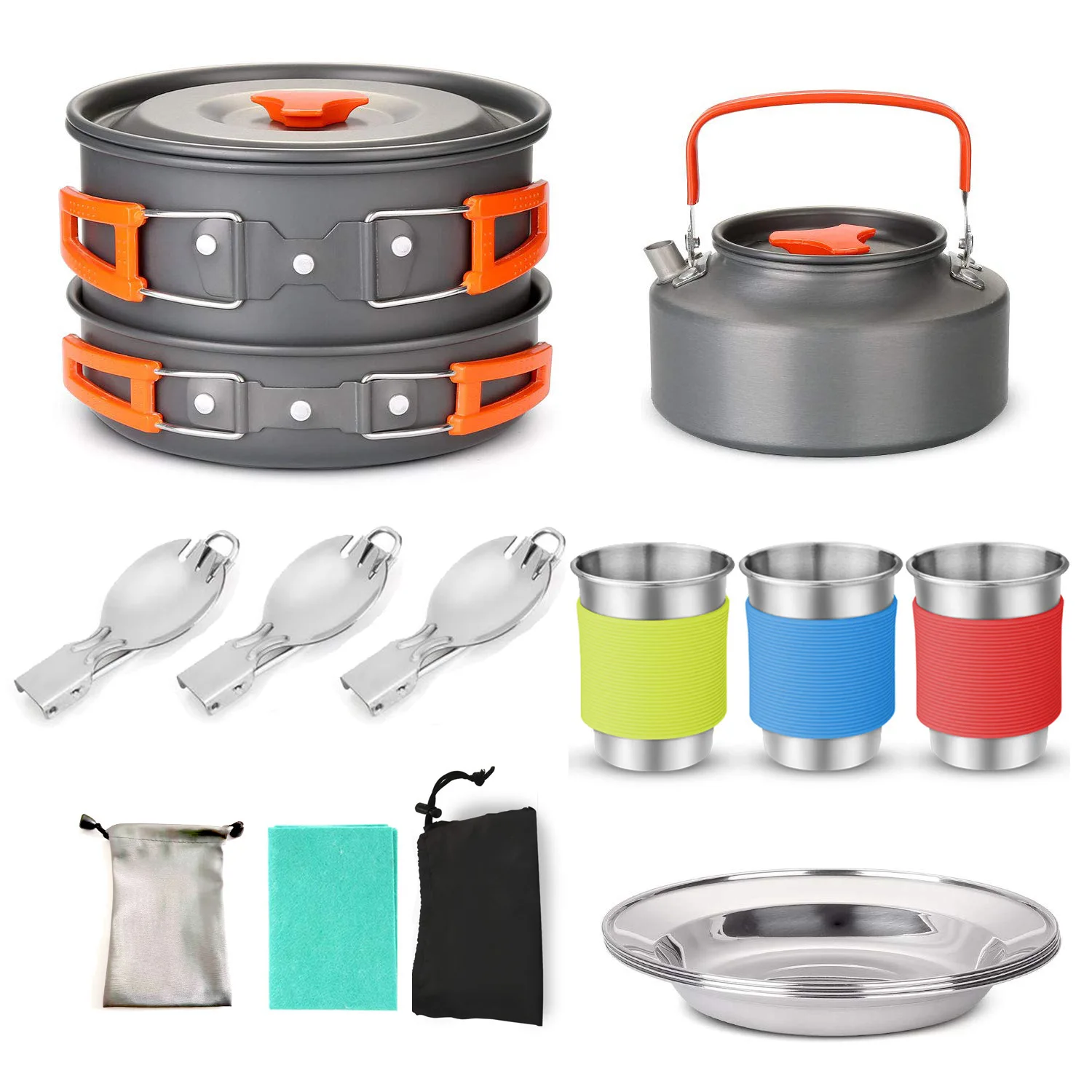 2-3 Person Camping Pot And Cooking Set, Outdoor Folding Portable Aluminum Alloy Tableware Kettle Set, Picnic And Fishing,L281
2-3 Person Camping Pot And Cooking Set, Outdoor Folding Portable Aluminum Alloy Tableware Kettle Set, Picnic And Fishing,L281
