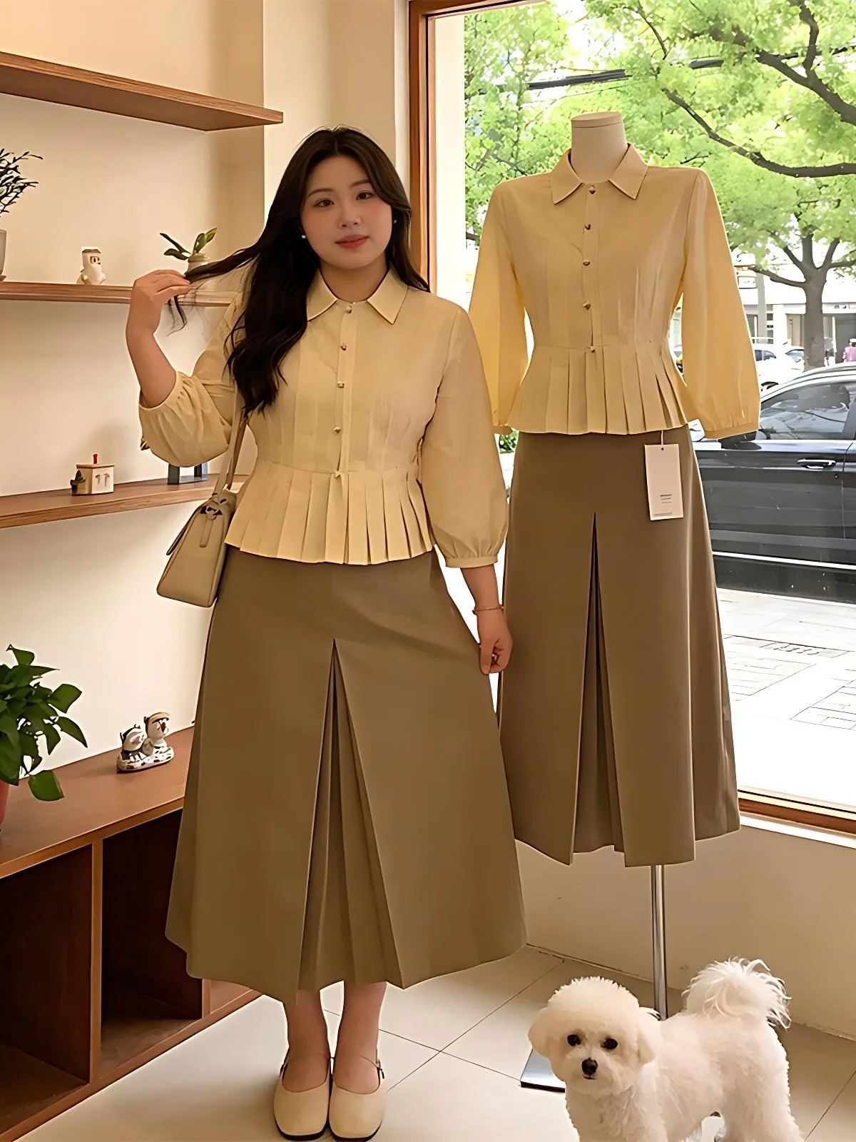 plus Size Women's Spring New Style Pleated Hem round Neck Shirt High Waist Skirt Two-Piece Set Fashionable Commute Korea...
plus Size Women's Spring New Style Pleated Hem round Neck Shirt High Waist Skirt Two-Piece Set Fashionable Commute Korea...