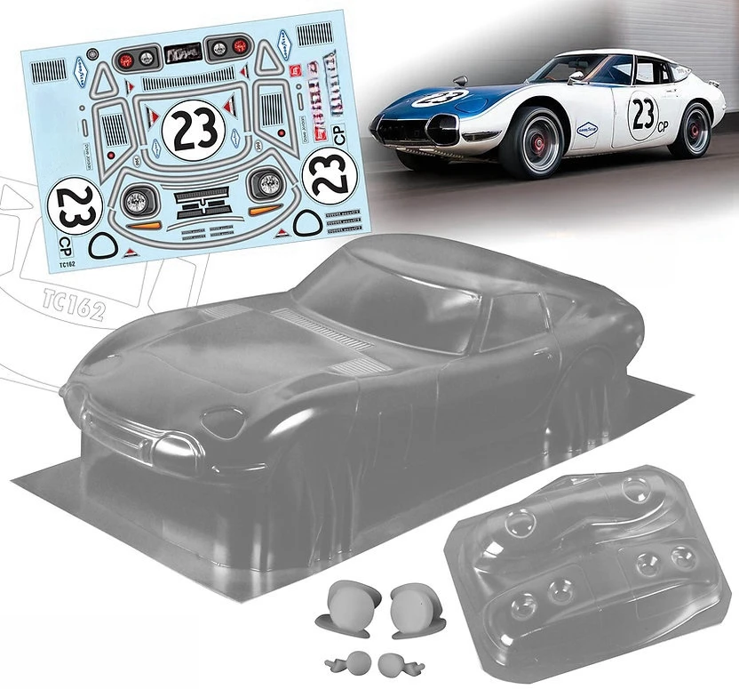 TC162 1/10 1966 Toyouta GT2000 Прозрачный лехаский корпус с легкими пряжками + зеркала и передний фонарь для RC Drift Car Колесная база 260 мм
TC162 1/10 1966 Toyouta GT2000 Прозрачный лехаский корпус с легкими пряжками + зеркала и передний фонарь для RC Drift Car Колесная база 260 мм