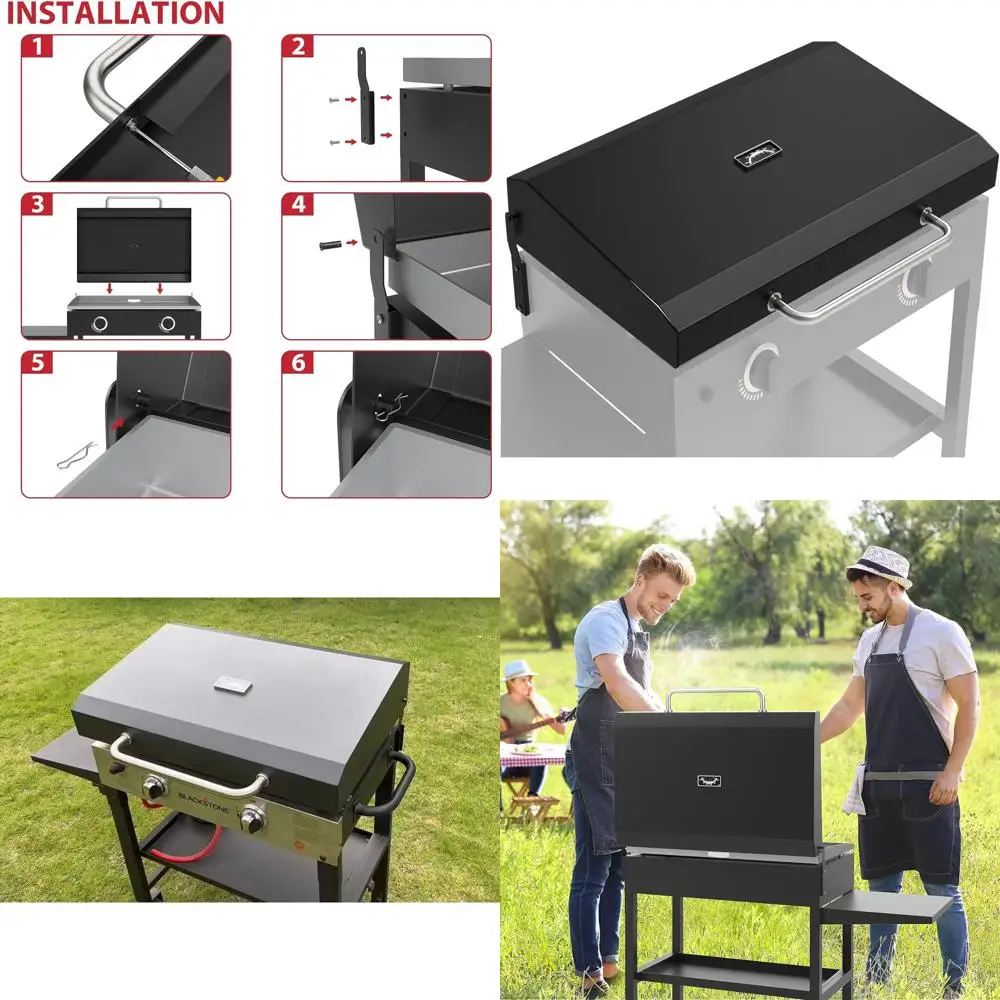 Hinged Hard Cover Flat Top Lid with Thermometer for 28 Inch Griddle
Hinged Hard Cover Flat Top Lid with Thermometer for 28 Inch Griddle