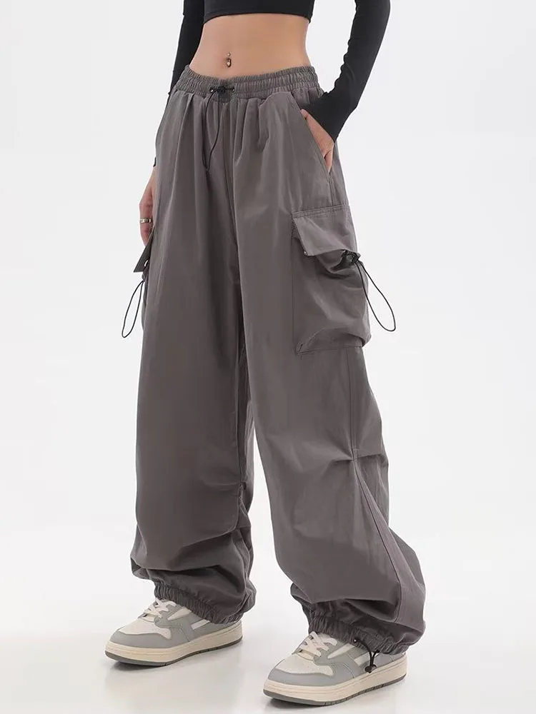 Jmprs Hip Hop Women Cargo Pants Elastic High Waist Drawstring Pockets Pants Y2K Fashion Female Baggy Trousers
Jmprs Hip Hop Women Cargo Pants Elastic High Waist Drawstring Pockets Pants Y2K Fashion Female Baggy Trousers