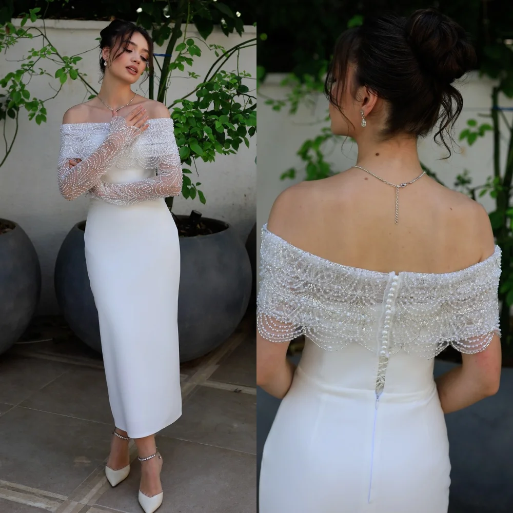Customized Sparkle Exquisite Jersey Beading Button Straight Off-the-shoulder Midi Dresses Bespoke Occasion Dresses High Quality
Customized Sparkle Exquisite Jersey Beading Button Straight Off-the-shoulder Midi Dresses Bespoke Occasion Dresses High Quality