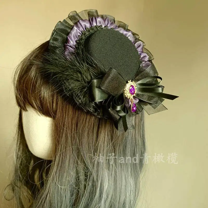 Black Purple Lolita Top Hat Dark Goth Hair Accessories Lolita Headgear with Hairpin Witch Heart Stacking Black Hair Accessories
Black Purple Lolita Top Hat Dark Goth Hair Accessories Lolita Headgear with Hairpin Witch Heart Stacking Black Hair Accessories