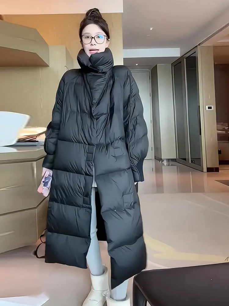 Women's Stand Collar Square White Duck down Jacket Thickened Integrated Coat Winter Warm New Style Mid-Length Outerwear
Women's Stand Collar Square White Duck down Jacket Thickened Integrated Coat Winter Warm New Style Mid-Length Outerwear