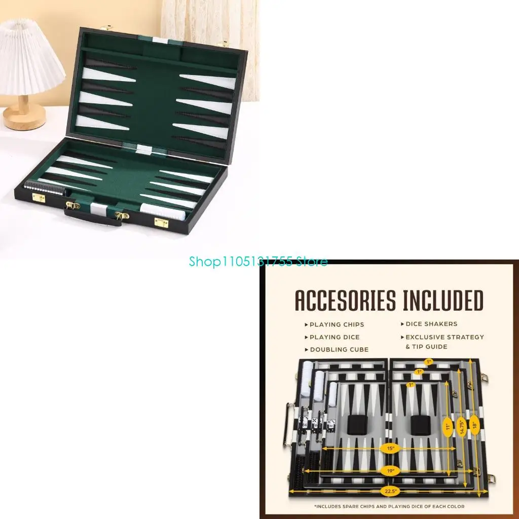 K0EF Foldable PU Leather Backgammon Board With Chesses Piece For Camping And Parties
K0EF Foldable PU Leather Backgammon Board With Chesses Piece For Camping And Parties
