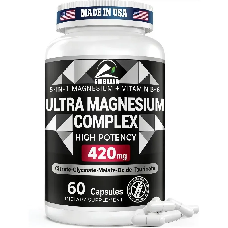 Glycine magnesium complex 420mg containing vitamin B6-60 capsules for musculoskeletal health
Glycine magnesium complex 420mg containing vitamin B6-60 capsules for musculoskeletal health