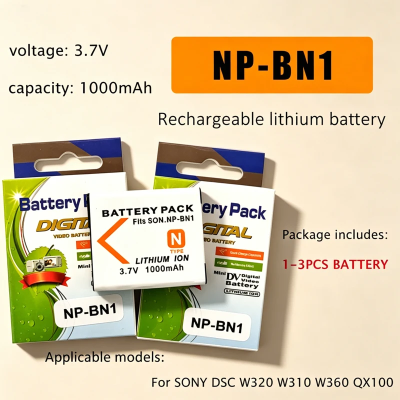 NP-BN1 Battery Charger 3.7V 1000mAh for SONY DSC W320 W310 W360 QX100 T110 TF1 TX9 TX10 TX30 T99 WX5 TX7 TX5 W390 W380 W350
NP-BN1 Battery Charger 3.7V 1000mAh for SONY DSC W320 W310 W360 QX100 T110 TF1 TX9 TX10 TX30 T99 WX5 TX7 TX5 W390 W380 W350