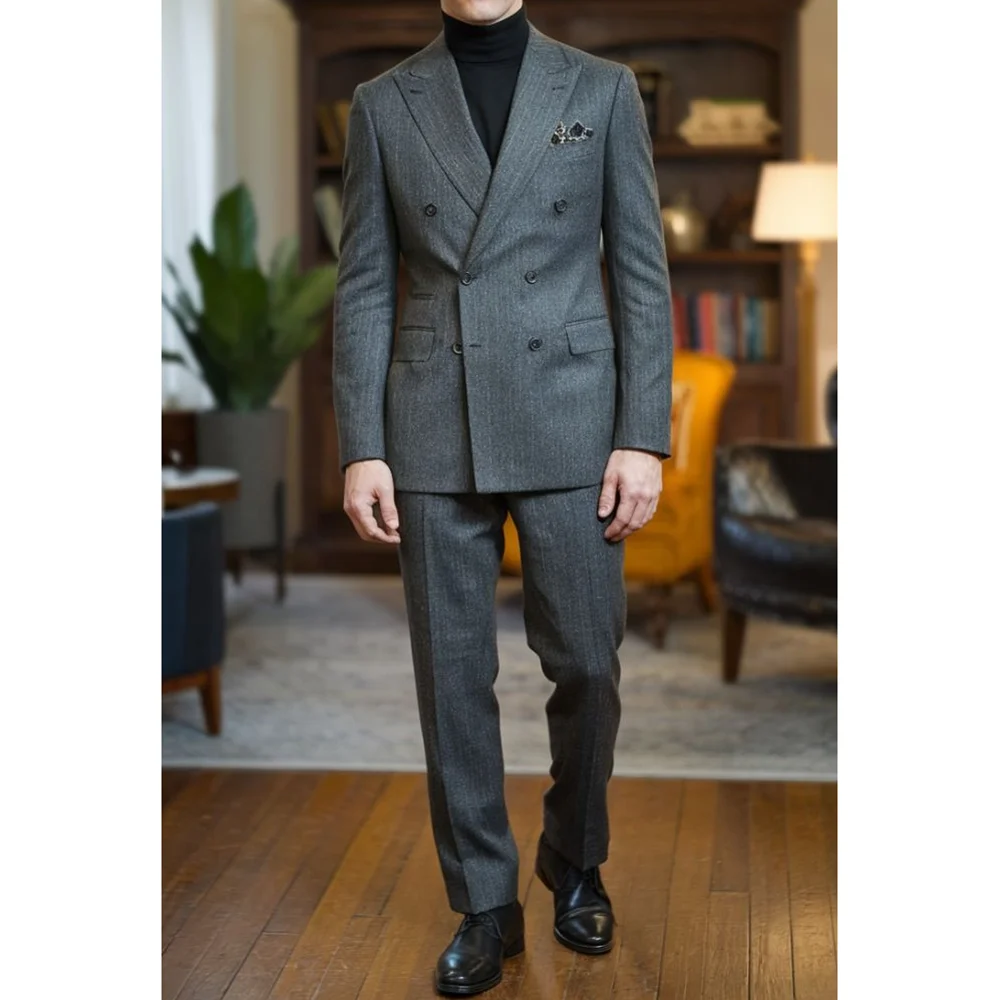Elegant Grey Double Breasted Men Suit Two Pieces(Jacket+Pants) Outfits Casual Party Prom Wedding Set
Elegant Grey Double Breasted Men Suit Two Pieces(Jacket+Pants) Outfits Casual Party Prom Wedding Set