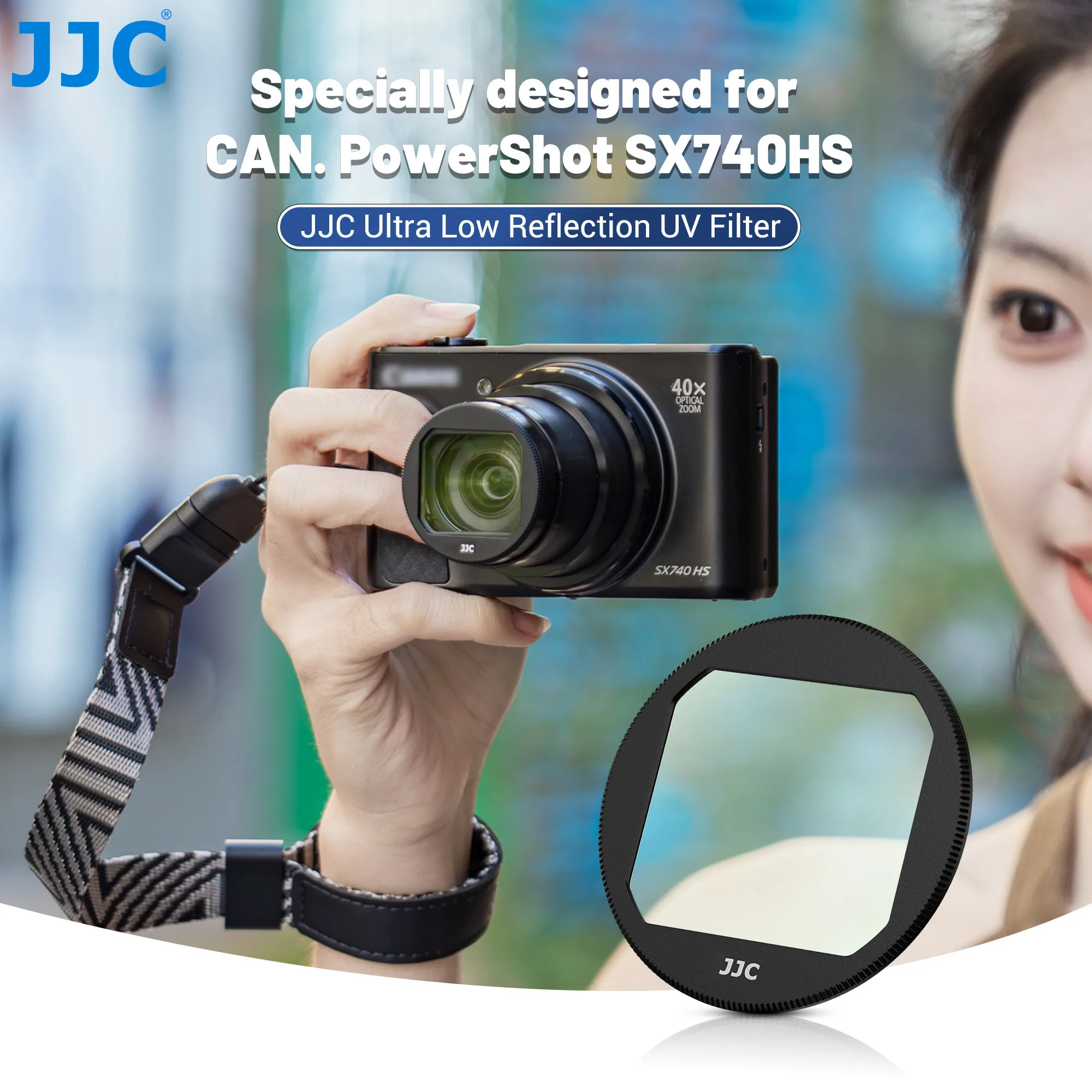 УФ-фильтр JJC для Canon Powershot SX740 HS Canon SX740HS УФ-фильтр с низким отражением, ультратонкое многослойное оптическое стекло
УФ-фильтр JJC для Canon Powershot SX740 HS Canon SX740HS УФ-фильтр с низким отражением, ультратонкое многослойное оптическое стекло