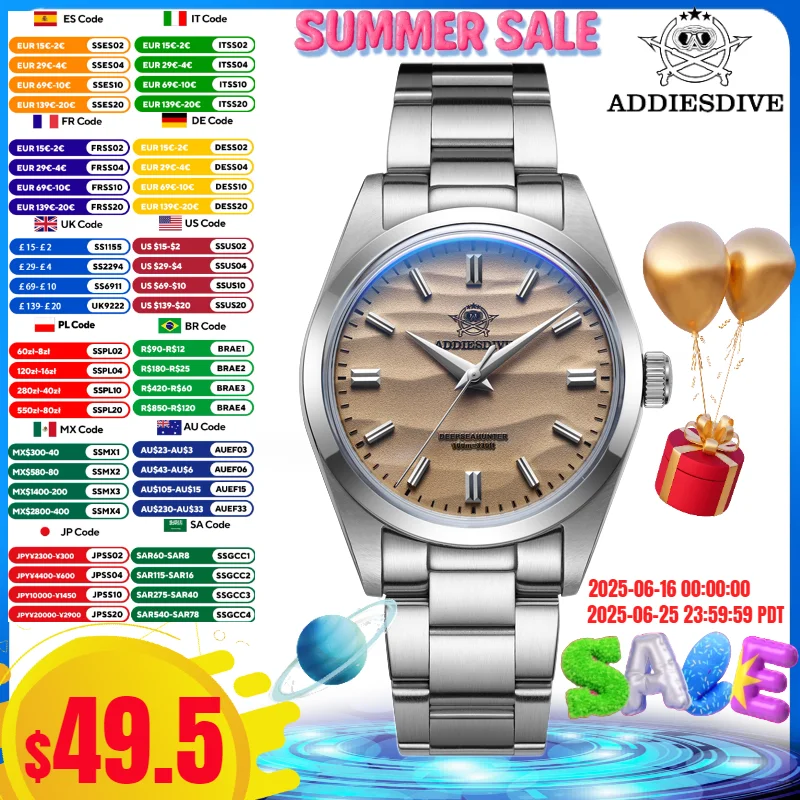 ADDIESDIVE Top Brand 36mm Men's Watch Outdoor Sports Bubble Mirror Pot Cover Glass 10Bar Quartz Wristwatches Relogios Masculino
ADDIESDIVE Top Brand 36mm Men's Watch Outdoor Sports Bubble Mirror Pot Cover Glass 10Bar Quartz Wristwatches Relogios Masculino