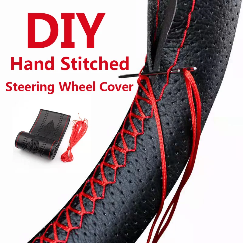Hand Stitched Black Leather Car Steering Wheel Cover For VW Audi Porsche BMW mini Benz Cadillac
Hand Stitched Black Leather Car Steering Wheel Cover For VW Audi Porsche BMW mini Benz Cadillac