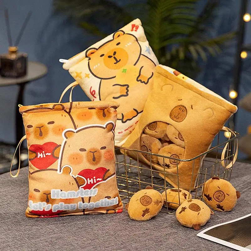 Cartoon Throw Pillow Capybara Plushie Doll Creative Capybara Plush Snack Bag Pudding Hold 4 Capybara Cubs Toy Birthday Gift
Cartoon Throw Pillow Capybara Plushie Doll Creative Capybara Plush Snack Bag Pudding Hold 4 Capybara Cubs Toy Birthday Gift