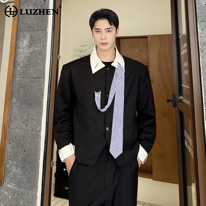 LUZHEN 2026 Spring New Faux Necktie Patchwork Decorate Long Sleeve Shirts Coat Men's Fashion Handsome Elegant Casual Tops JY6219
LUZHEN 2026 Spring New Faux Necktie Patchwork Decorate Long Sleeve Shirts Coat Men's Fashion Handsome Elegant Casual Tops JY6219