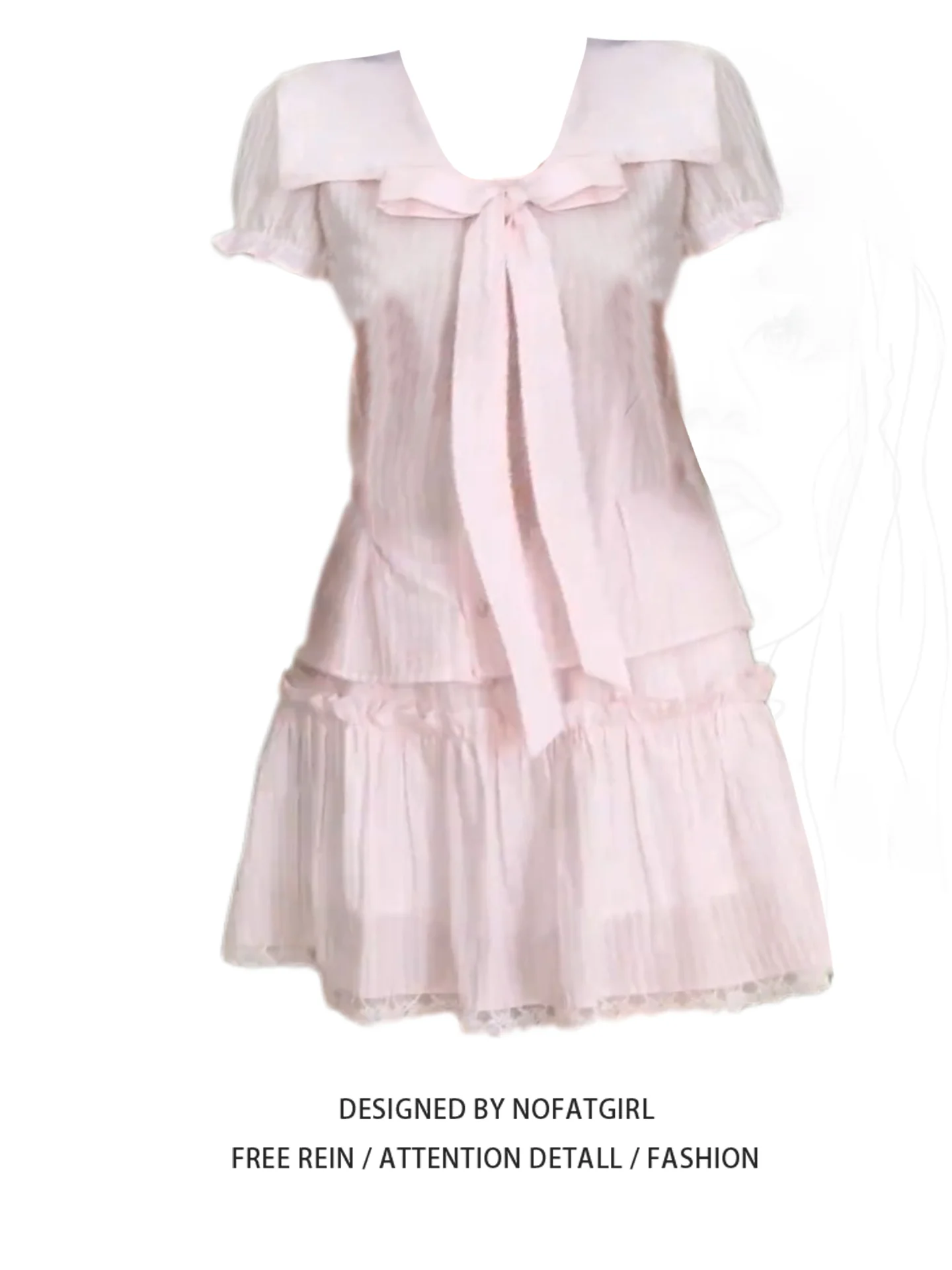 Женский топ с отложным воротником плюс Size Sweet Pure Desire Girl Knot, летняя кружевная юбка ort, комплект из хлопка ort Sve V-... 
Женский топ с отложным воротником плюс Size Sweet Pure Desire Girl Knot, летняя кружевная юбка ort, комплект из хлопка ort Sve V-...