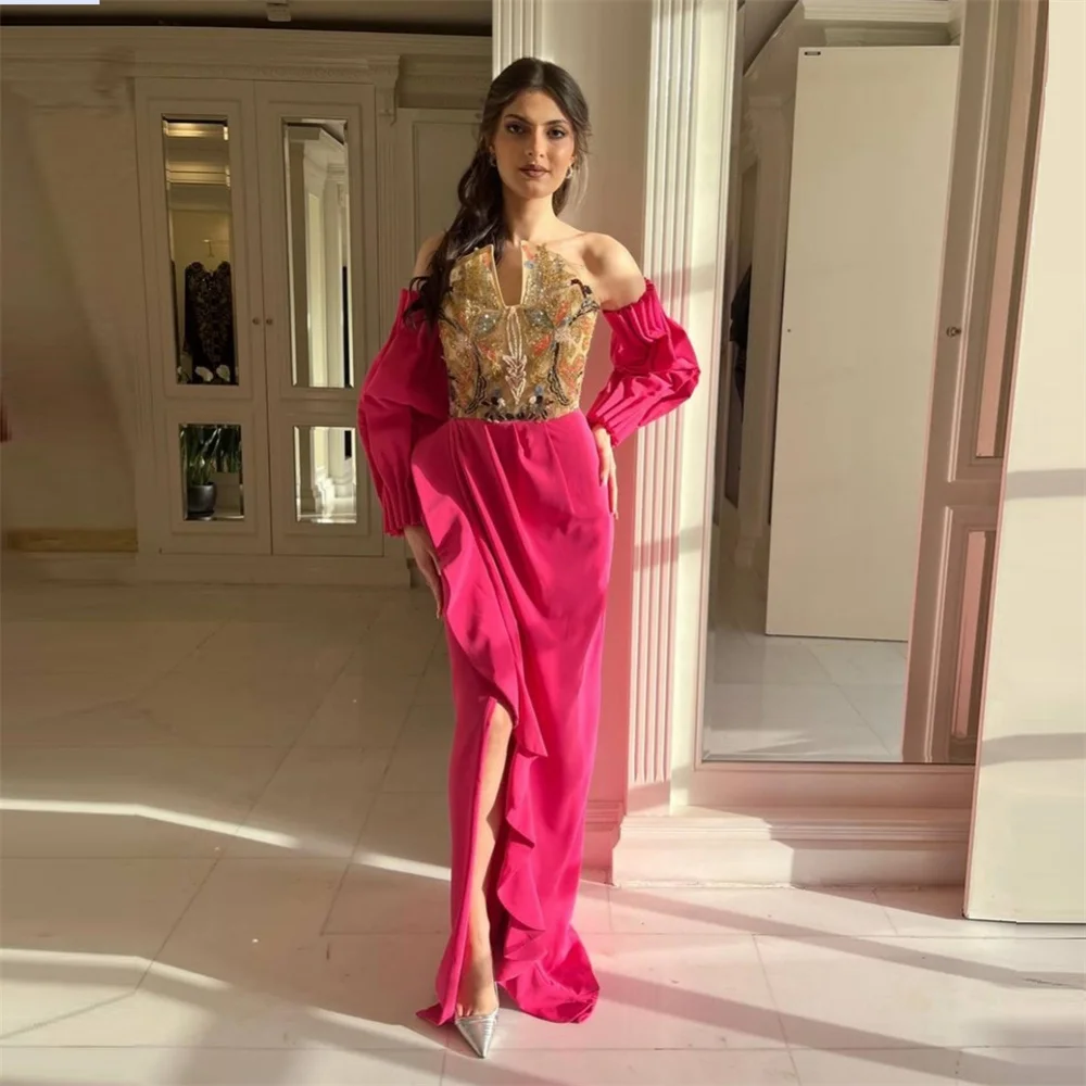 Customized Prom Gown Formal Dress Evening Saudi Arabia Dearin Off-the-shoulder A-line Floor Length Skirt
Customized Prom Gown Formal Dress Evening Saudi Arabia Dearin Off-the-shoulder A-line Floor Length Skirt