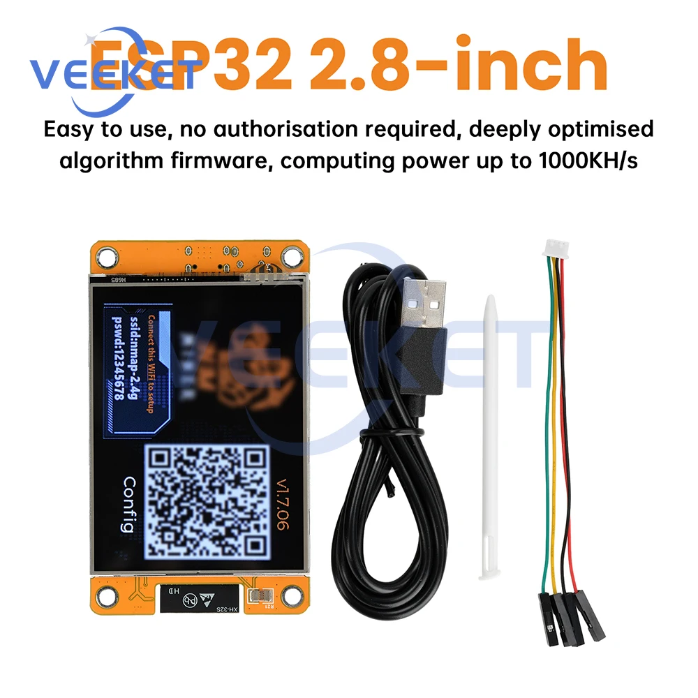 ESP32 Development Board 2.8 Inch Touch Screen WiFi Bluetooth MCU for Bitcoin Mining 1060KH/s Computing Power
ESP32 Development Board 2.8 Inch Touch Screen WiFi Bluetooth MCU for Bitcoin Mining 1060KH/s Computing Power