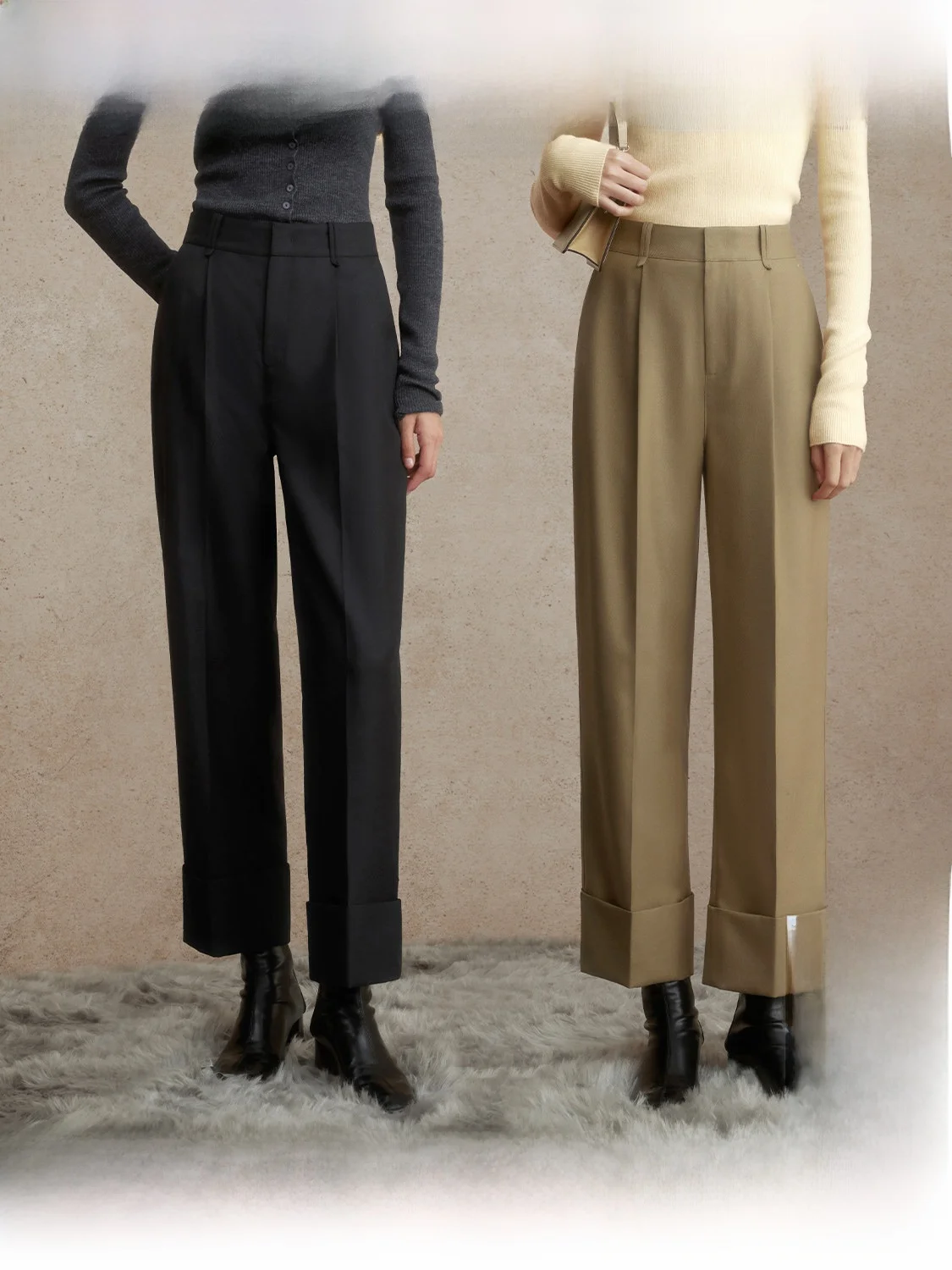 ZhiZhi Women's Woolen Casual Pants High Waist Wide Leg Pants Winter Straight Cut Simulation Wool Floral Screen k
ZhiZhi Women's Woolen Casual Pants High Waist Wide Leg Pants Winter Straight Cut Simulation Wool Floral Screen k