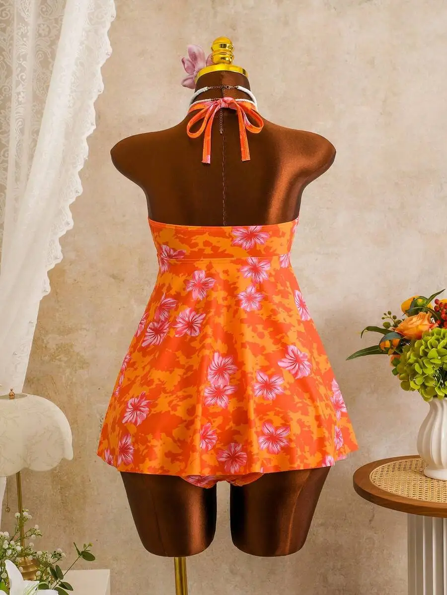 Floral Print Plus Size Tankini Swimwear Set Orange Pink Summer
Floral Print Plus Size Tankini Swimwear Set Orange Pink Summer