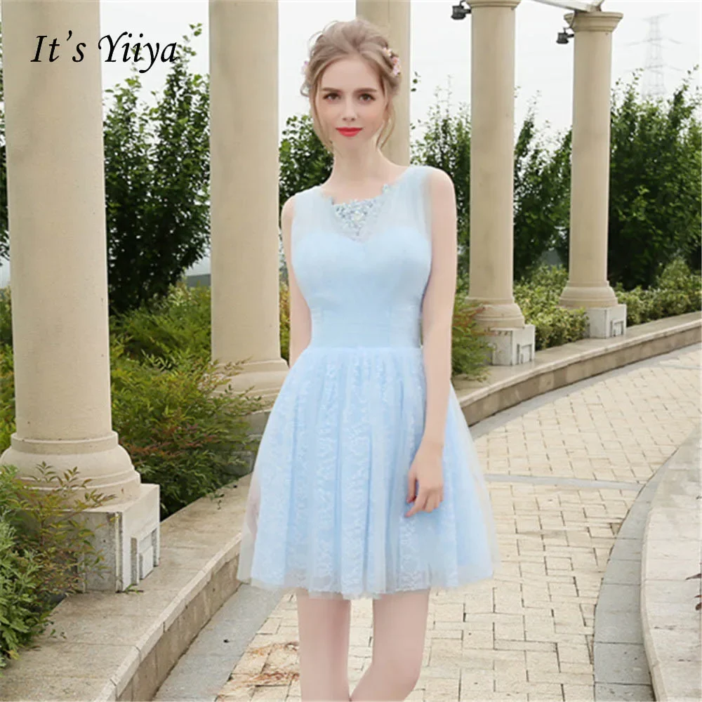 It's YiiYa Customized Sky Blue Tulle Beads V-neck Zipper Back A-line Knee-length Plus size Woman Party Formal Gown ZT008
It's YiiYa Customized Sky Blue Tulle Beads V-neck Zipper Back A-line Knee-length Plus size Woman Party Formal Gown ZT008