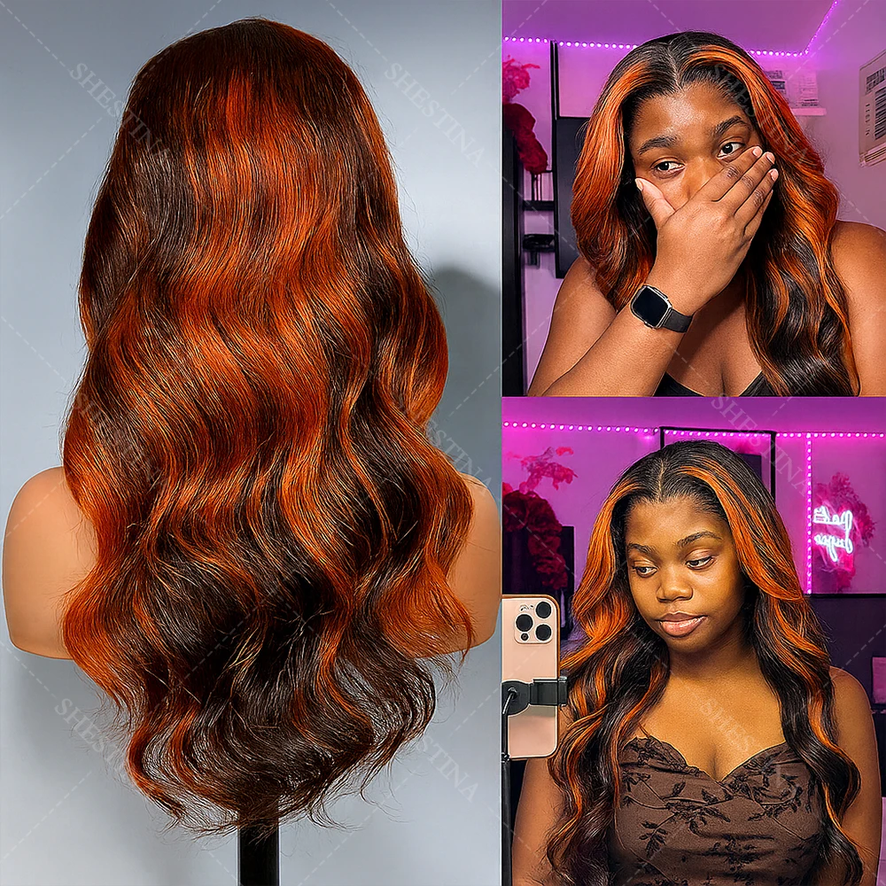 Upgrade #4/350 Ombre Brown Mix Ginger Highlight Lace Front Wigs Human Hair Body Wave Lace Front Wig 5x5 200 Density Glueless Wig
Upgrade #4/350 Ombre Brown Mix Ginger Highlight Lace Front Wigs Human Hair Body Wave Lace Front Wig 5x5 200 Density Glueless Wig