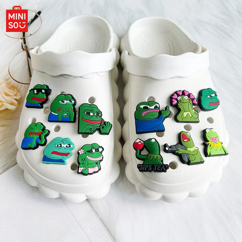 20pcs/set Sad Frog Shoes Charms MINISO Sandals Decoration PVC Cartoon Funny Shoe Accessories Charms for Friends Gifts
20pcs/set Sad Frog Shoes Charms MINISO Sandals Decoration PVC Cartoon Funny Shoe Accessories Charms for Friends Gifts
