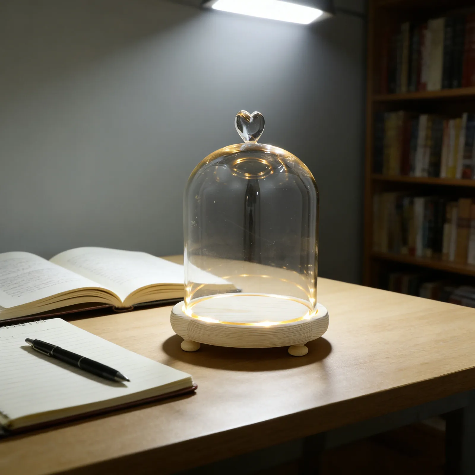 Heart Shaped Glass Dome Cloche with Wooden Base Clear Display Bell Jar for DIY Clay Crafts Eternal Flowers Keepsakes Home Decor
Heart Shaped Glass Dome Cloche with Wooden Base Clear Display Bell Jar for DIY Clay Crafts Eternal Flowers Keepsakes Home Decor