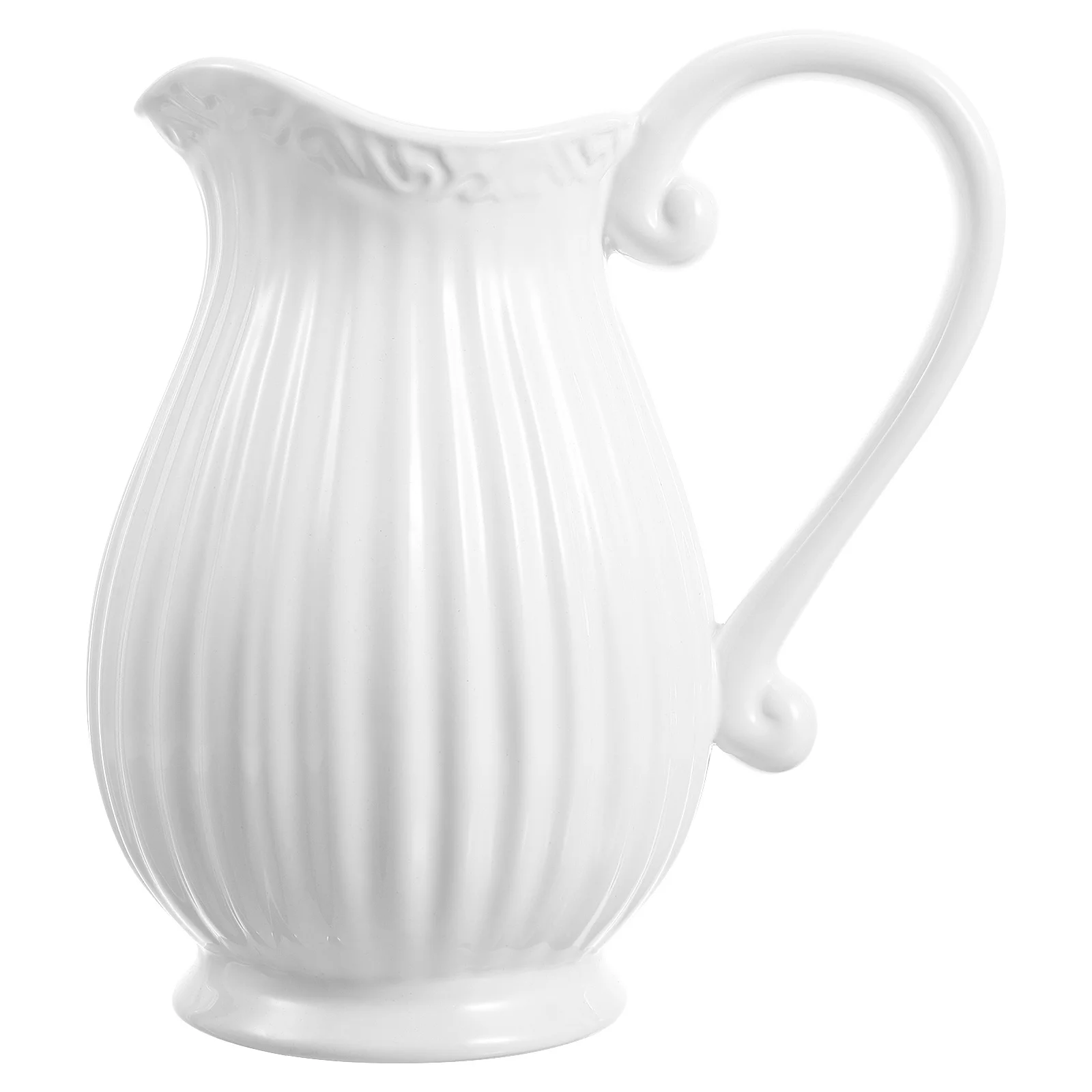 1Pcs Ceramic Vase White Stripes Pitcher Shape Elegant Home Decor Suitable for Multiple Settings Ceramic Pitcher Vase
1Pcs Ceramic Vase White Stripes Pitcher Shape Elegant Home Decor Suitable for Multiple Settings Ceramic Pitcher Vase